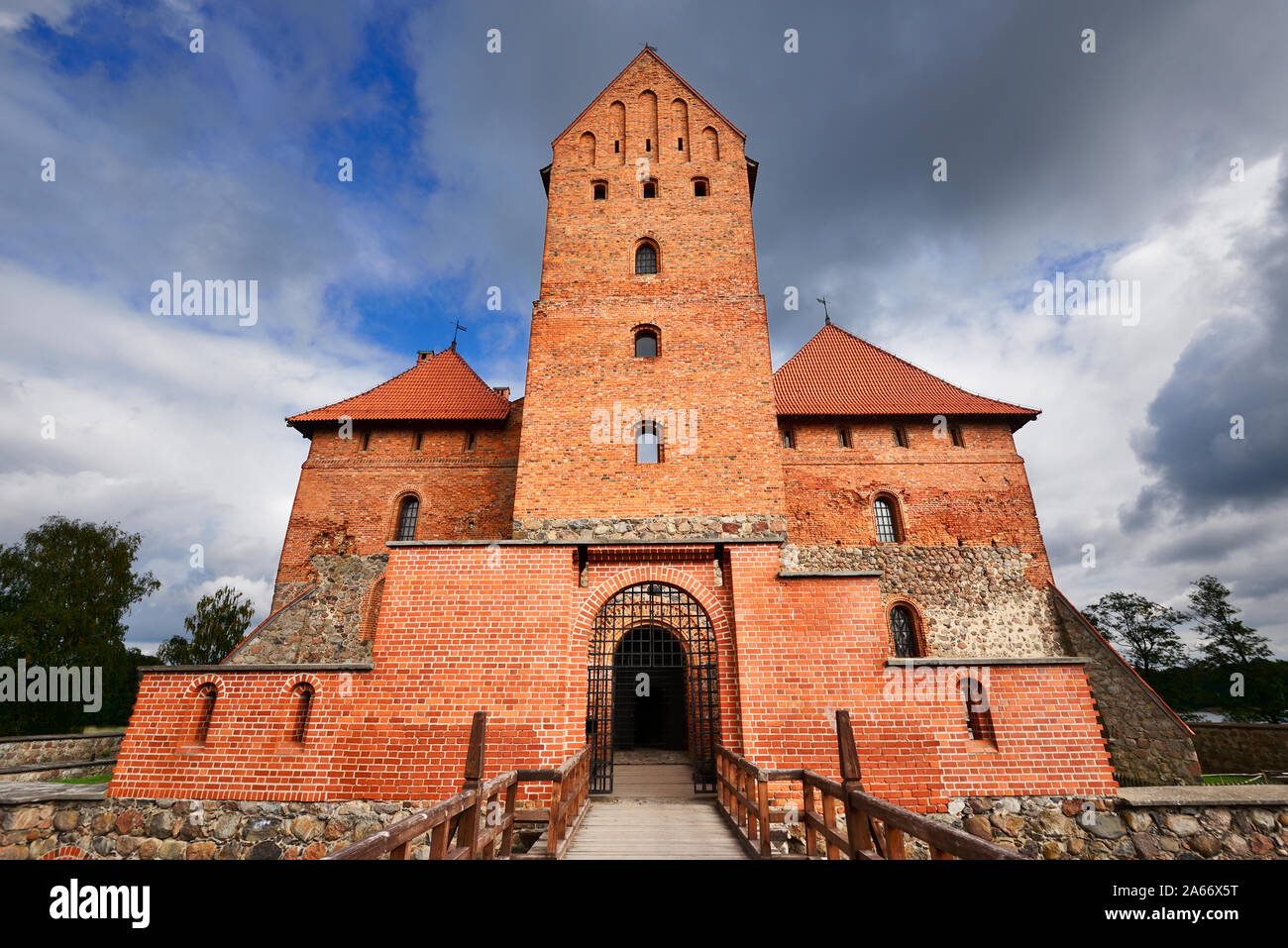 Trakai Island Castle on Lake Galve, 1321-1323. A Unesco World Heritage Site, Vilnius. Lithuania Stock Photo