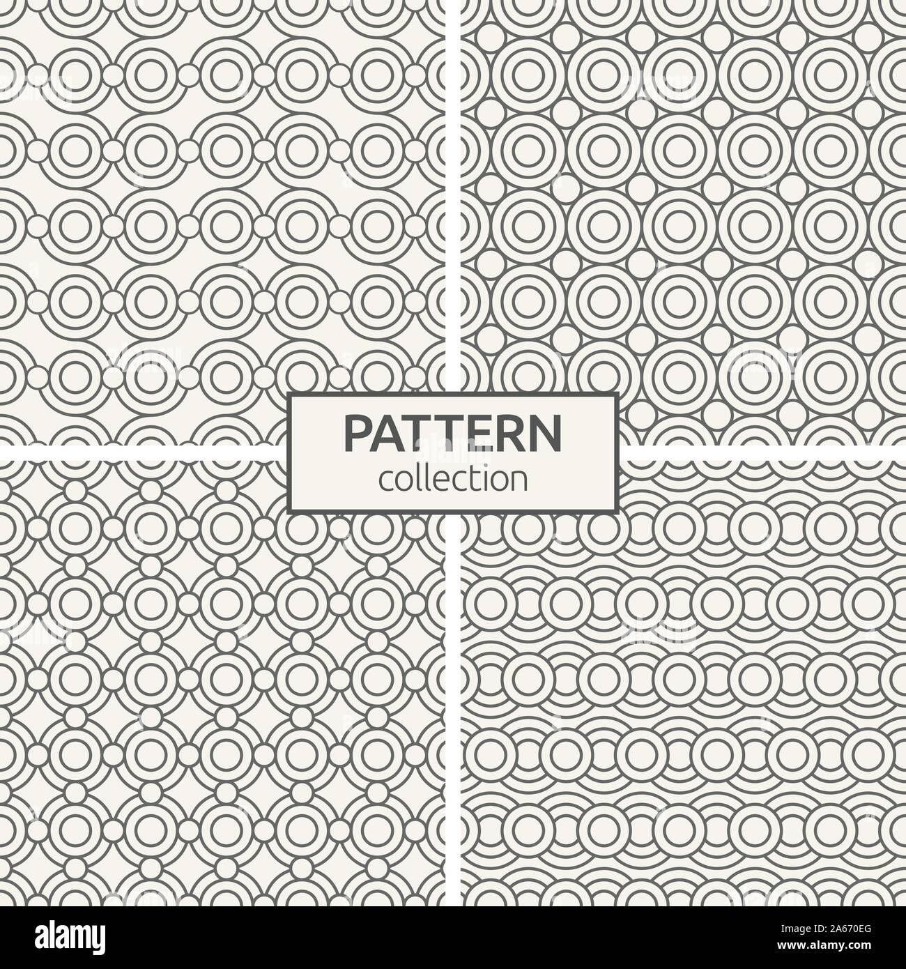 Set of four seamless patterns. Abstract geometric trendy vector outline ...