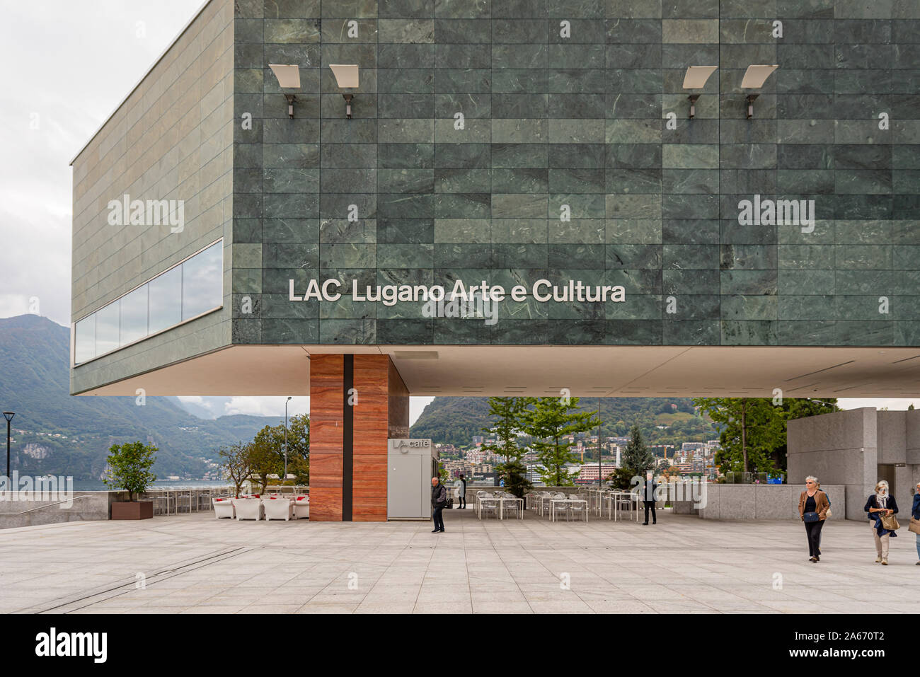LAC Lugano Arte e Cultura is a new cultural centre dedicated to the visual arts, music and the performing arts, Lugano, Switzerland Stock Photo