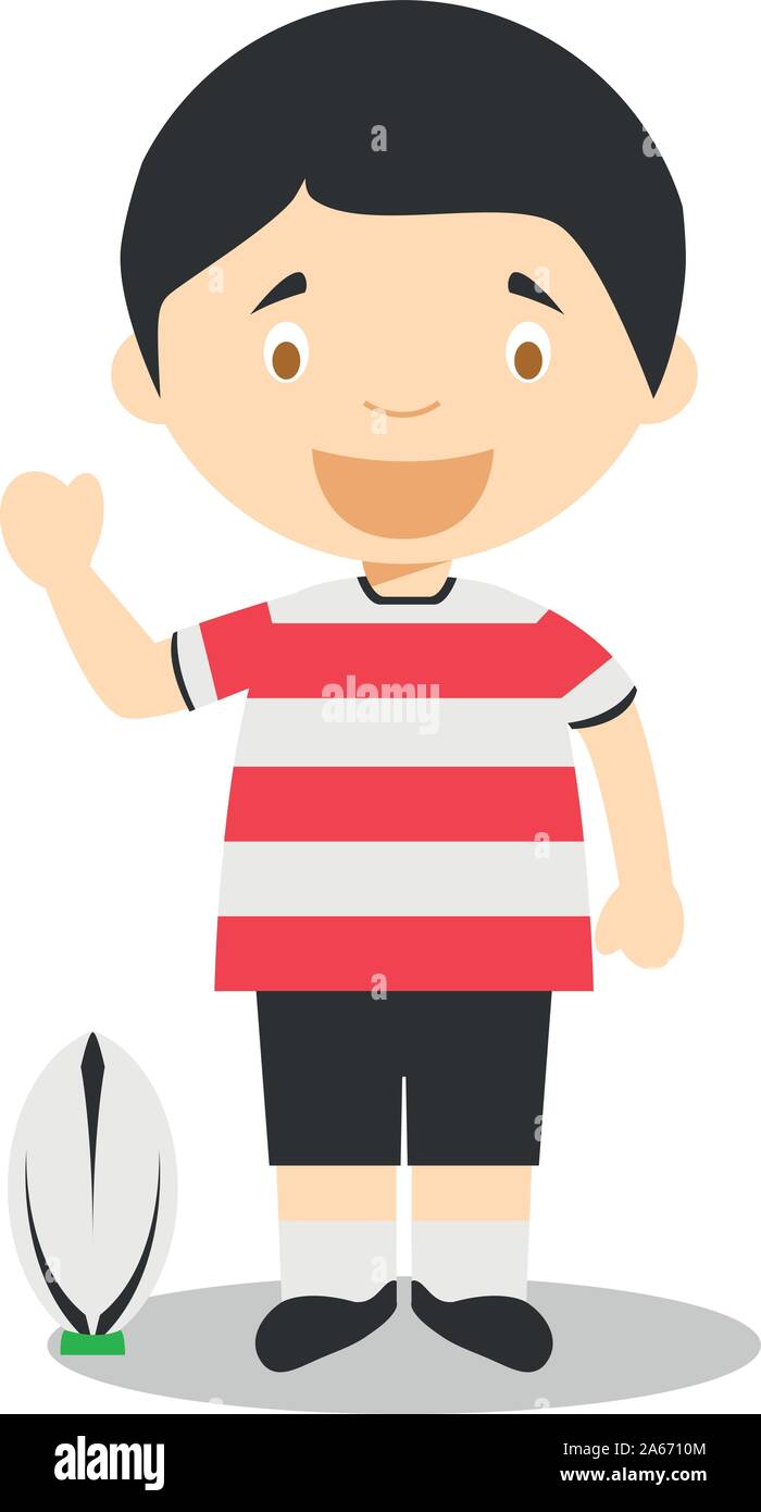 Vector illustration cartoon rugby player hi-res stock photography and ...