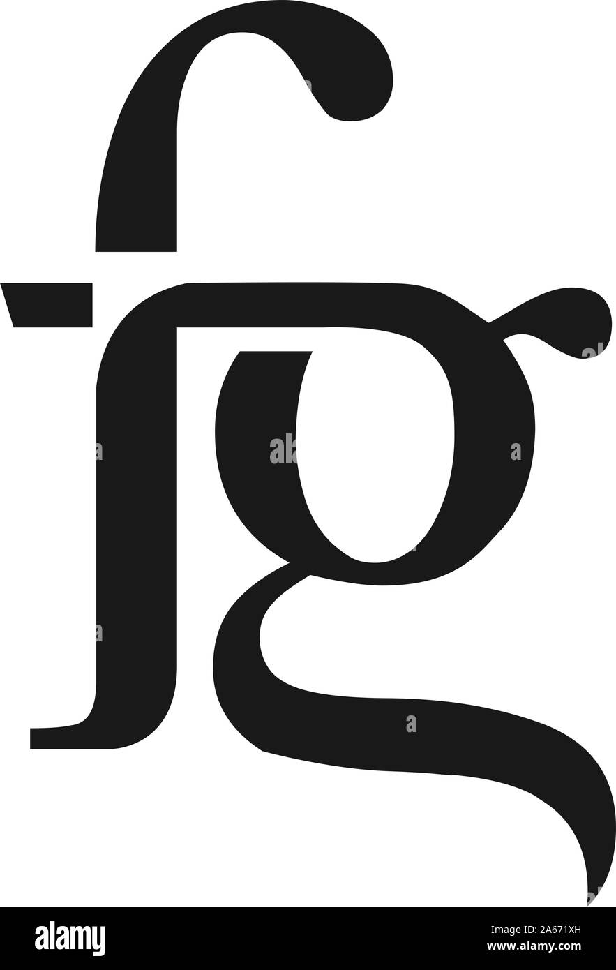 creative initial letter fg logo vector concept element Stock Vector ...