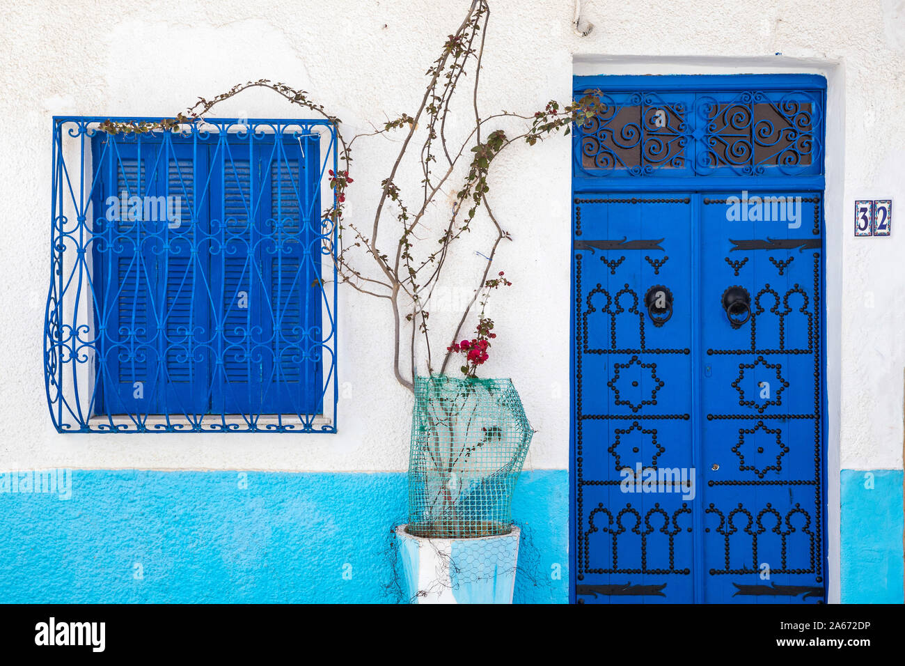 Tunisia, Bizerte, House in the Medina Stock Photo