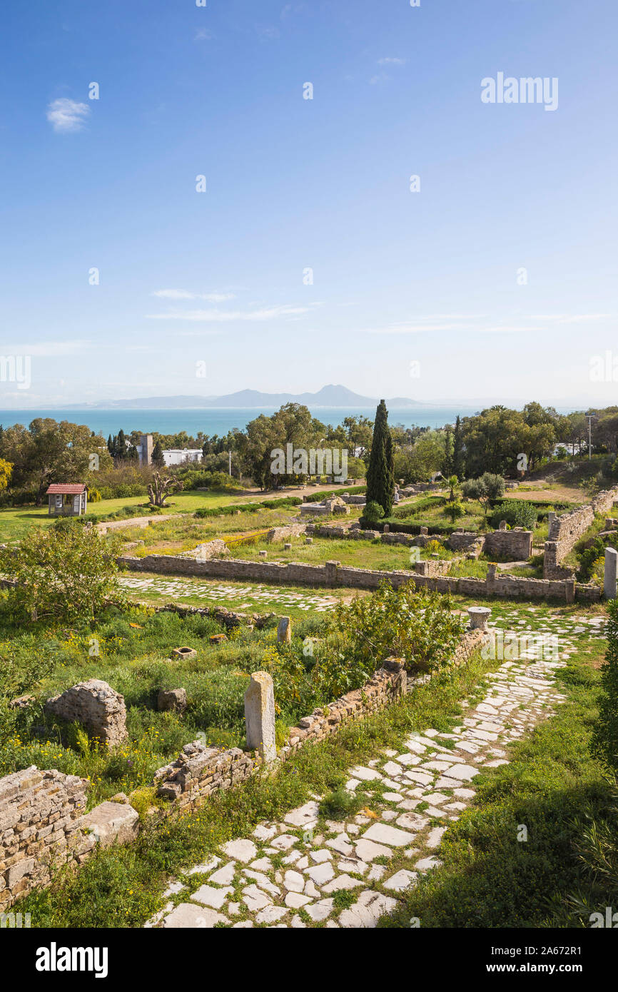 Tunisia, Tunis, Carthage, Roman Villas Stock Photo