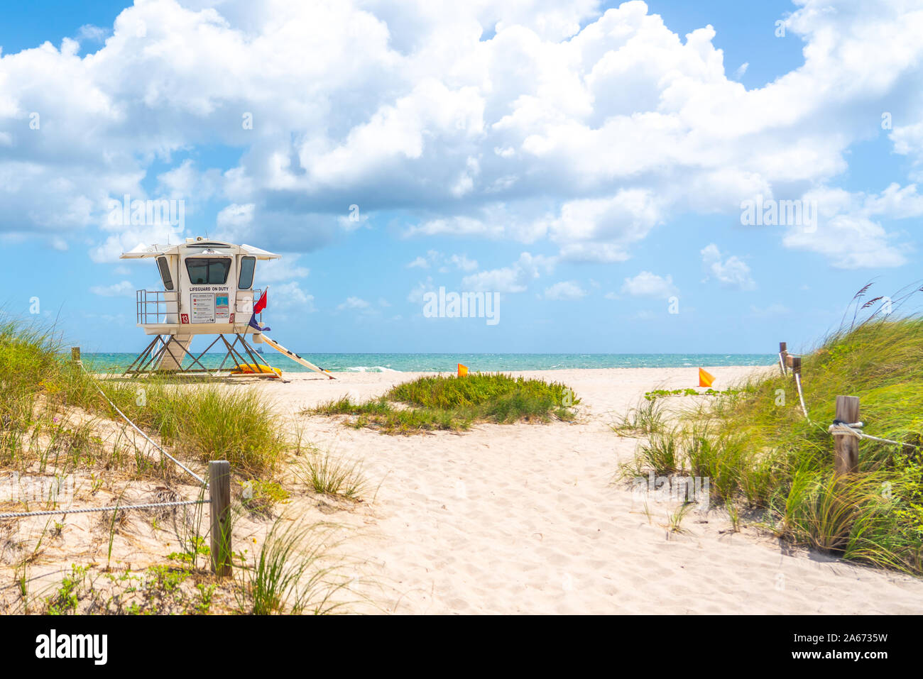 Lifeguard station on the beach in Fort Lauderdale, Florida Stock Photo