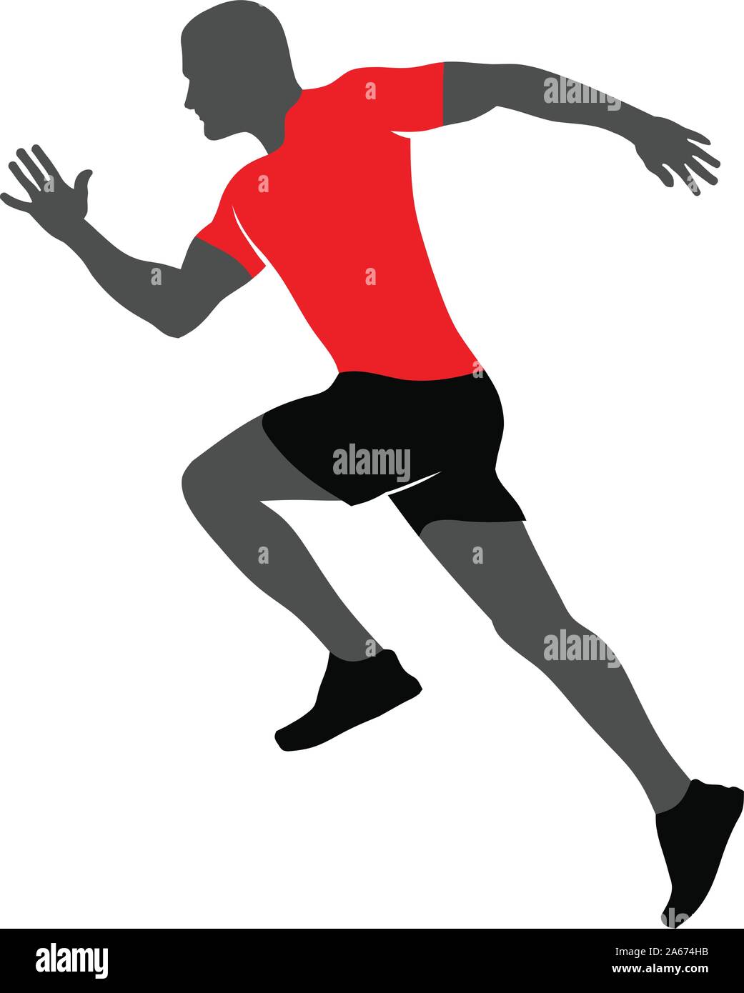 abstract running man silhouette for tournament, competition, marathon