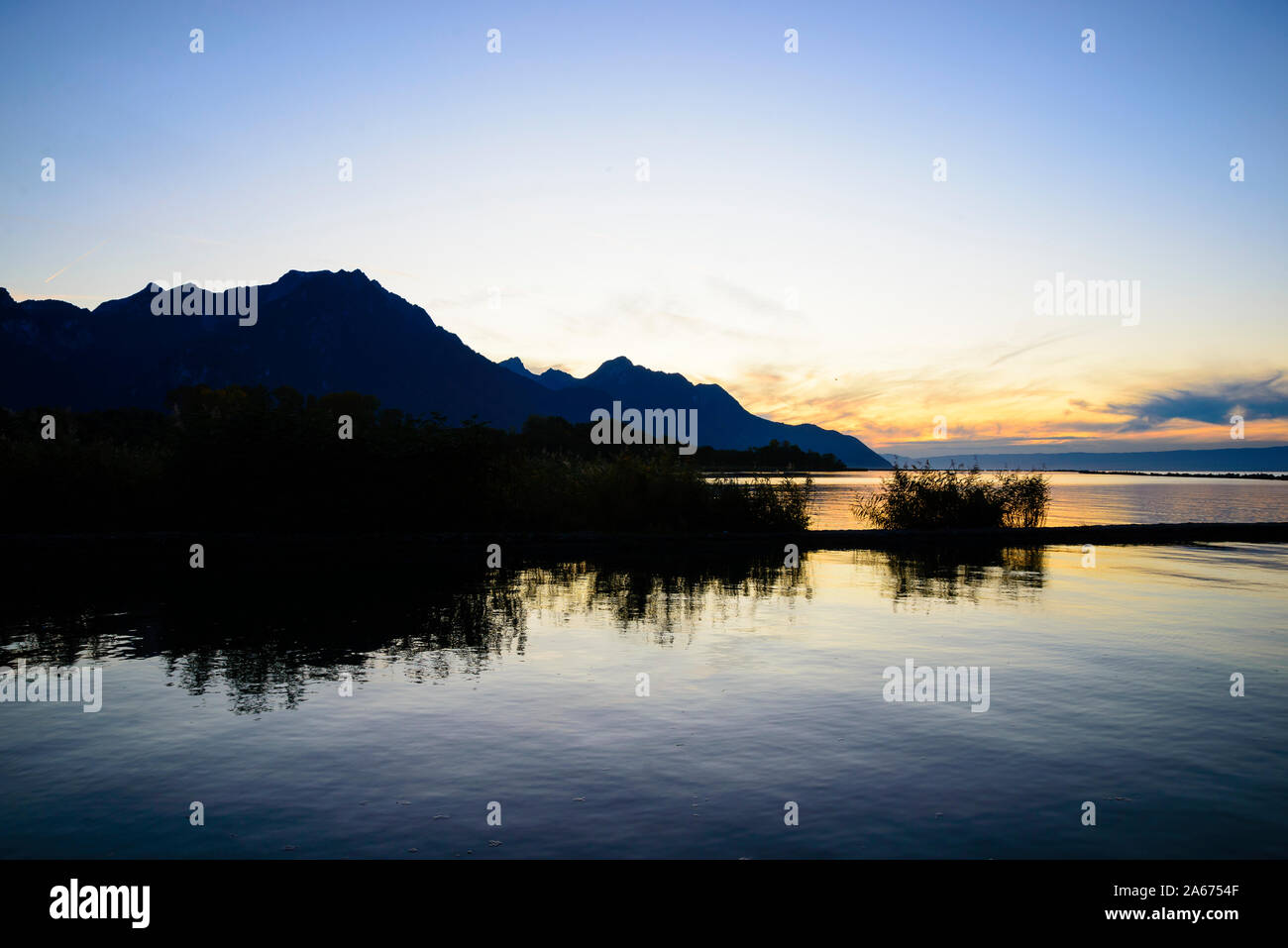 Genfersee bei Montreux, Schweiz, Europa Stock Photo