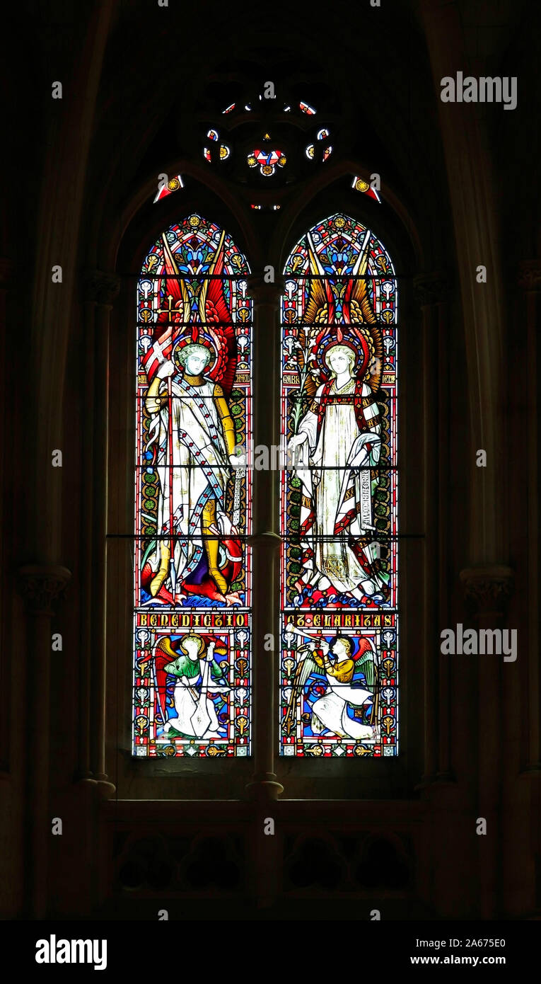 Stained Glass window within Arundel Cathedral Stock Photo Alamy