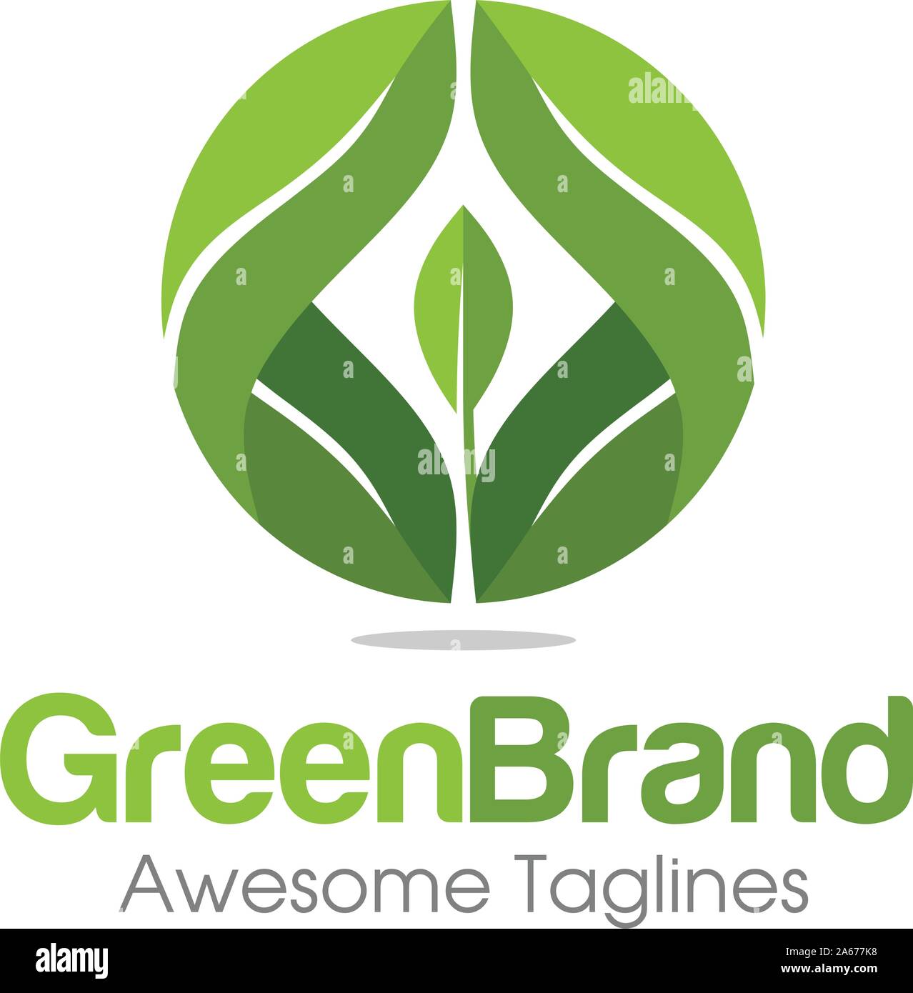 creative best circle green leaf ecology nature element vector icon. leaf logo and abstract organic leaf logo Stock Vector
