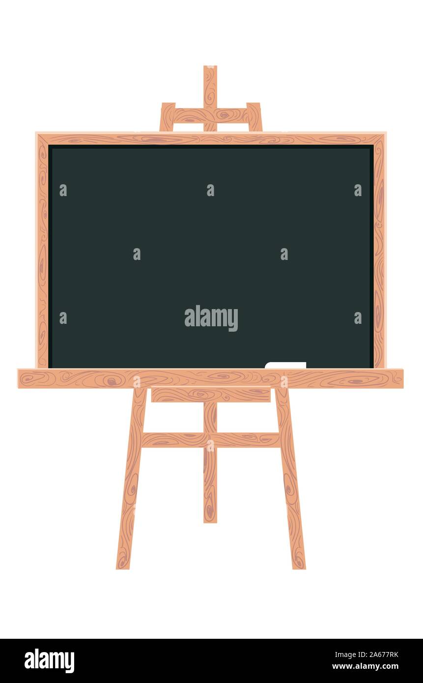 Wooden stand blackboard, chalkboard in wood frame design Stock Vector