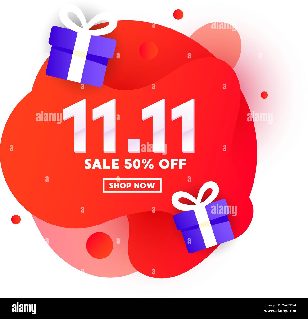11 11 Special Offer Liquid Color Web Banner Design With Gift On A