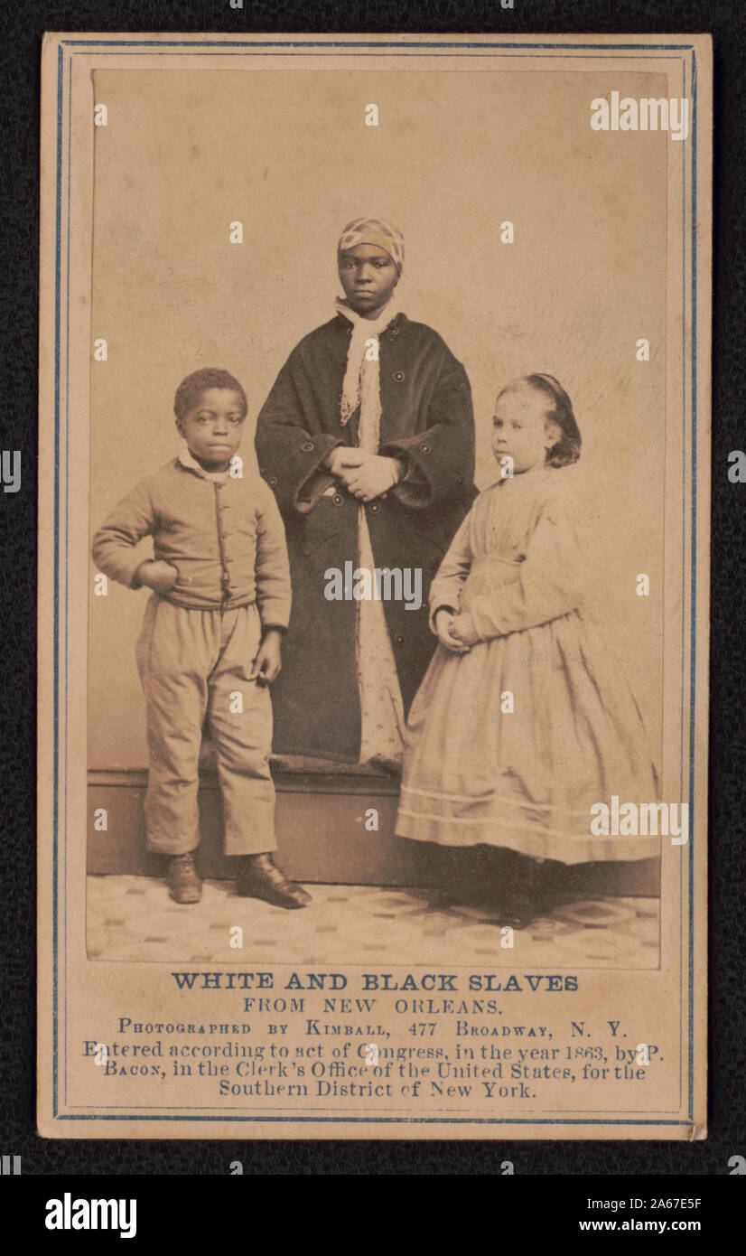White and black slaves from New Orleans / Photographed by Kimball, 477 Broadway, N.Y Stock Photo