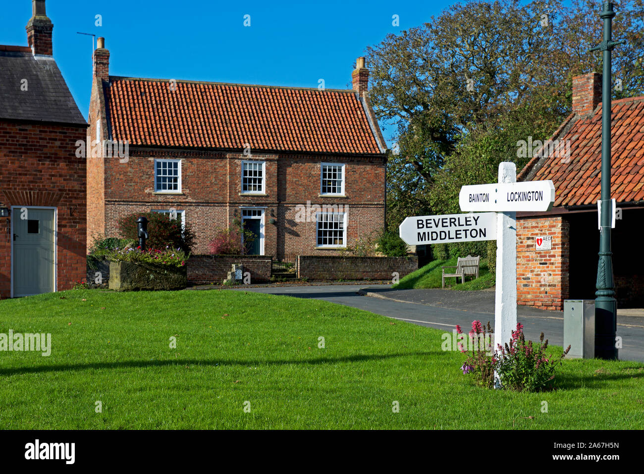 The village green, Lund, East Yorkshire, England UK Stock Photo Alamy