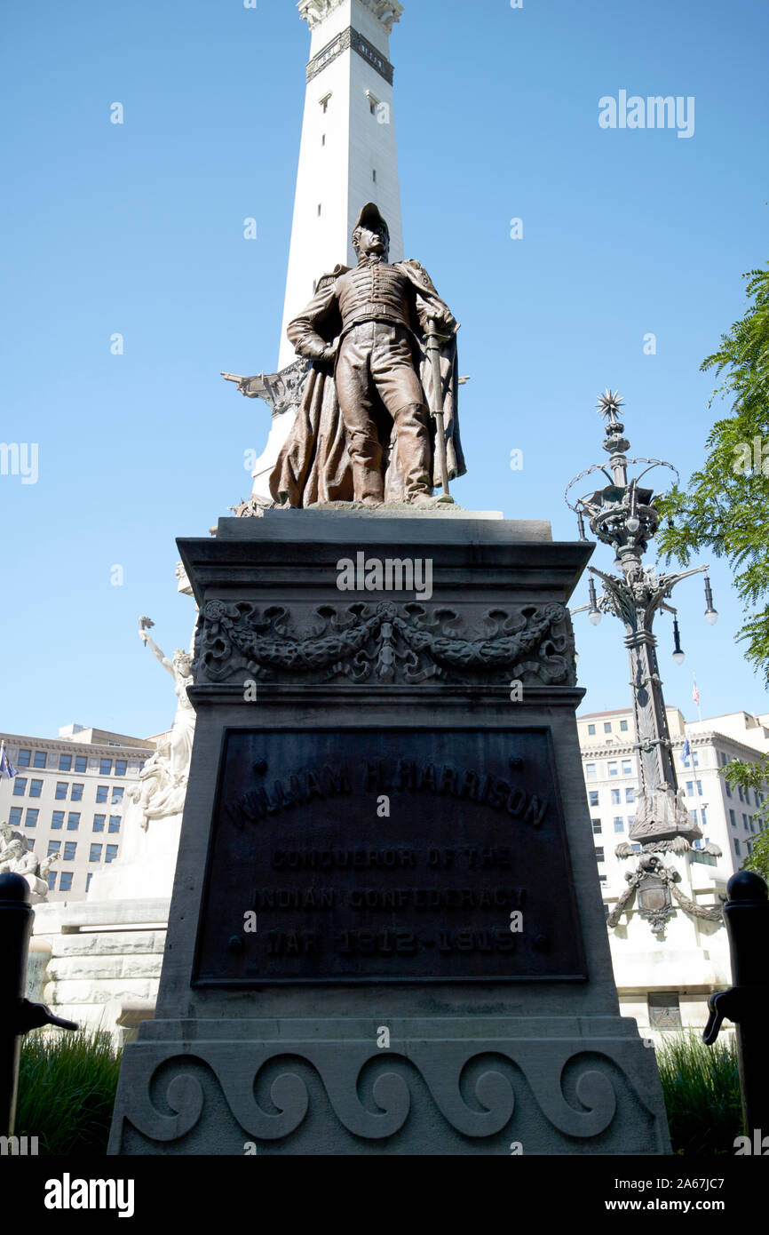 William H. Harrison statue at indiana state soldiers and sailors monument monument circle indianapolis indiana USA Stock Photo