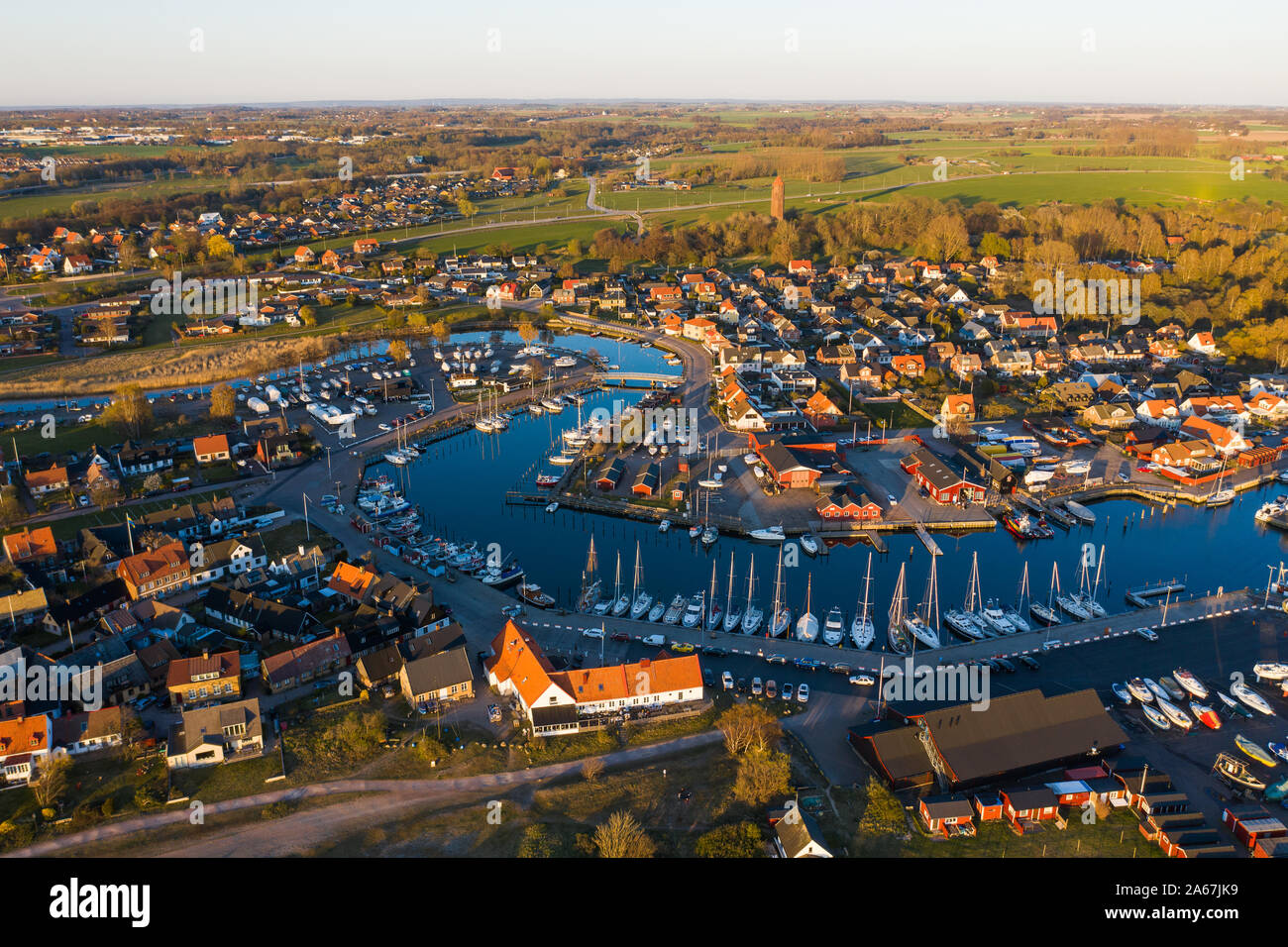 Aerial view of boats parked and moored in a marina Stock Photo - Alamy