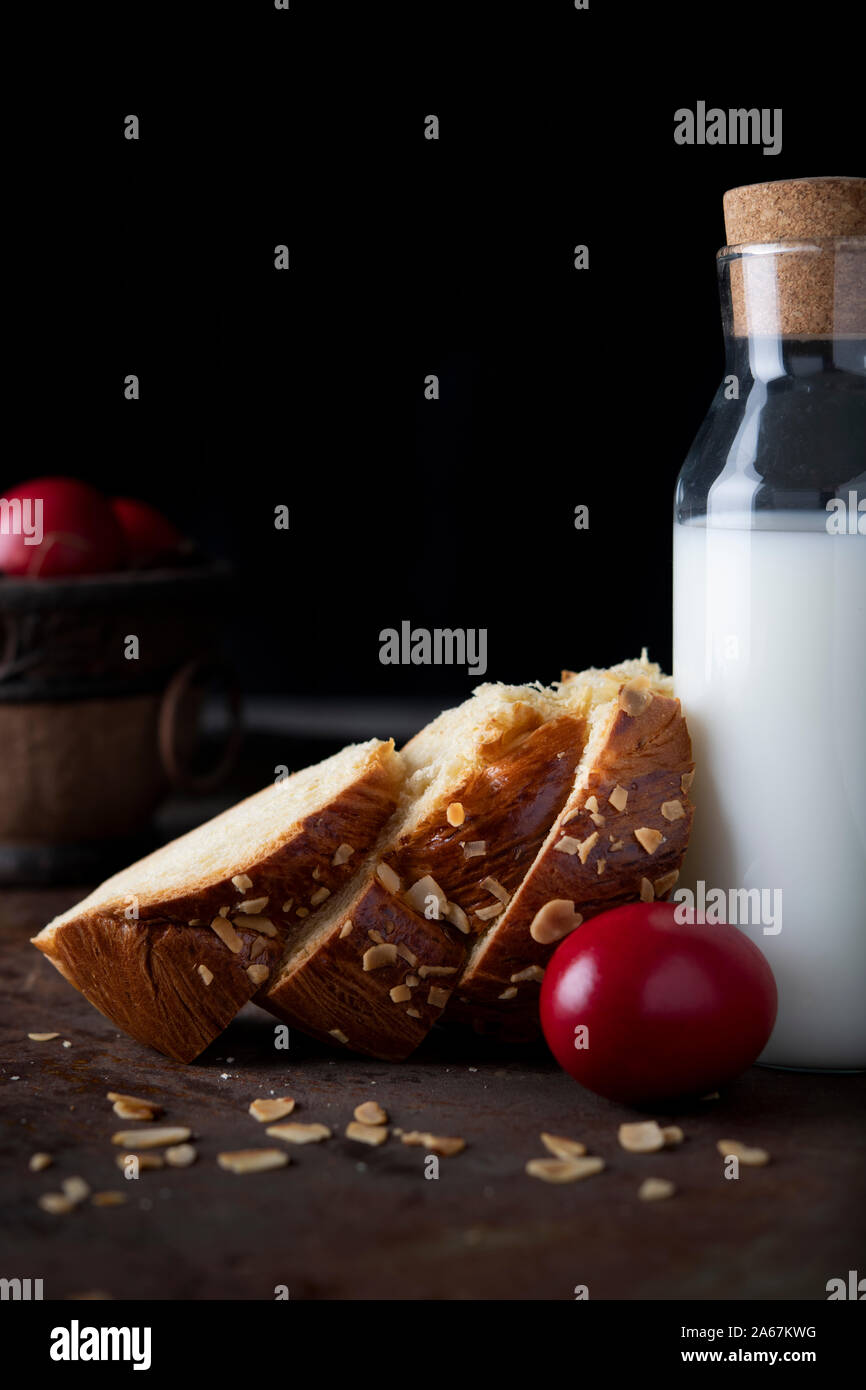 Sweet Bread with Milk and eggs Stock Photo
