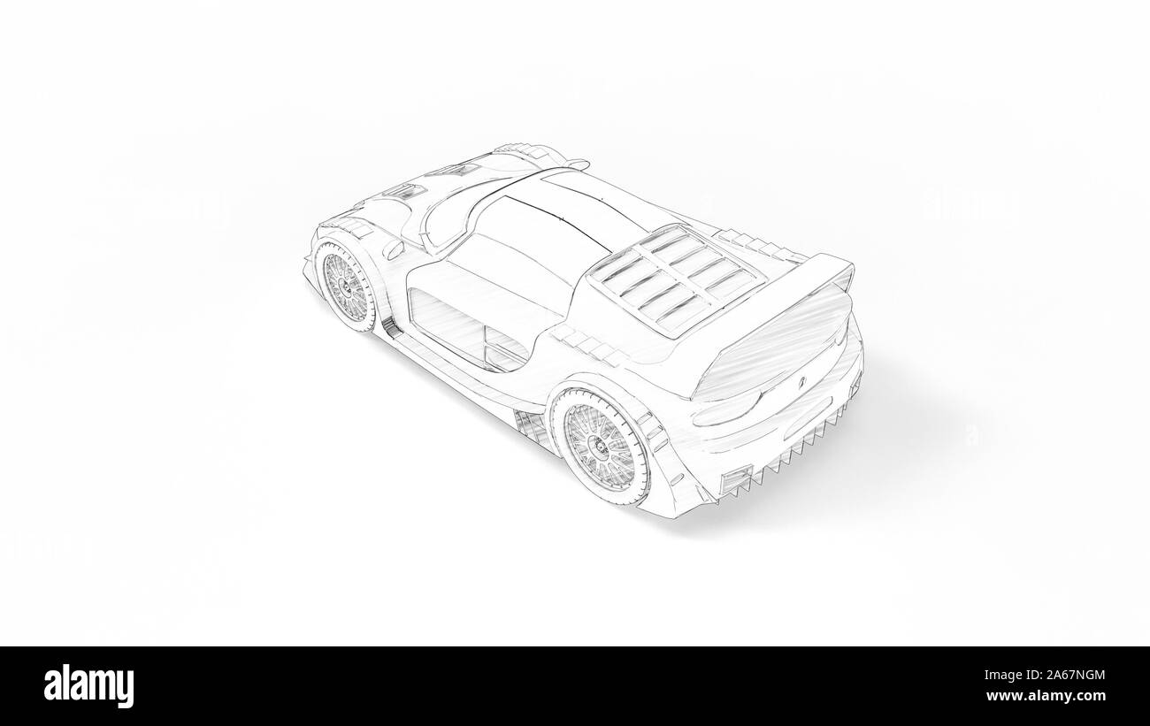 3d rendering of a race car isolated on white studio background Stock ...