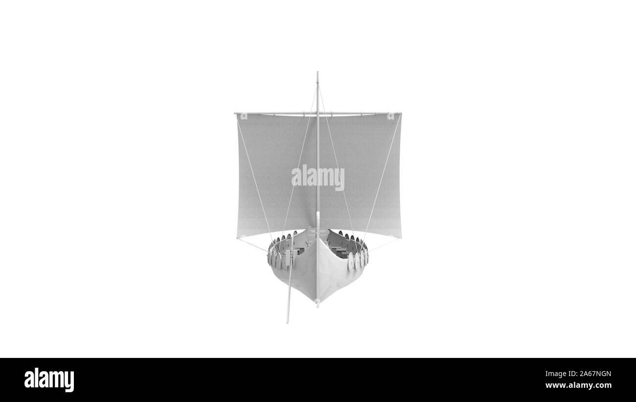 3d rendering of a historic viking ship isolated on white background ...