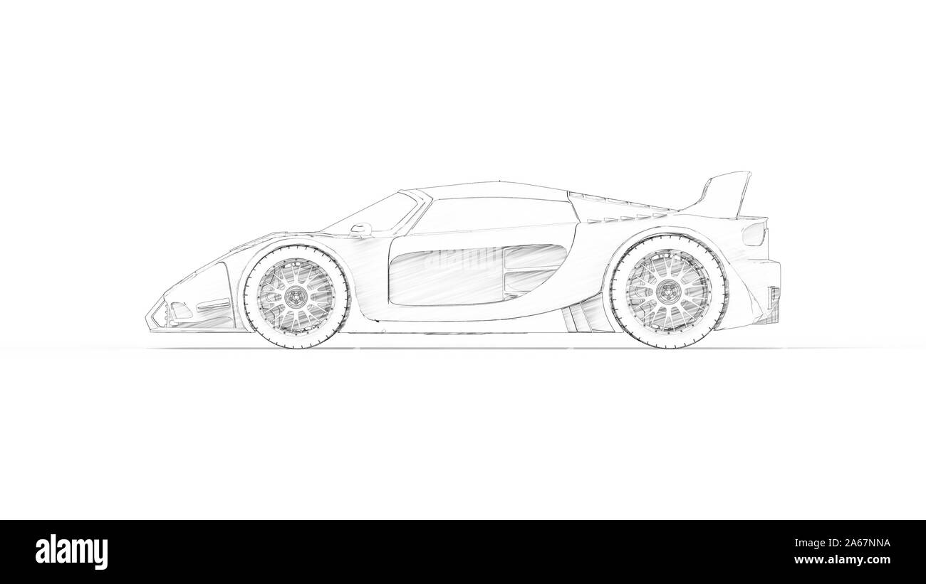3d rendering of a race car isolated on white studio background Stock ...