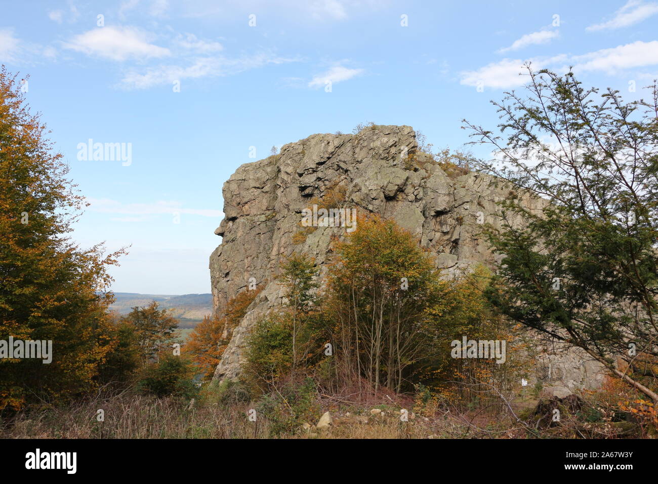 Blick auf die Bruchhauser Steine im Hochsauerland Stock Photo