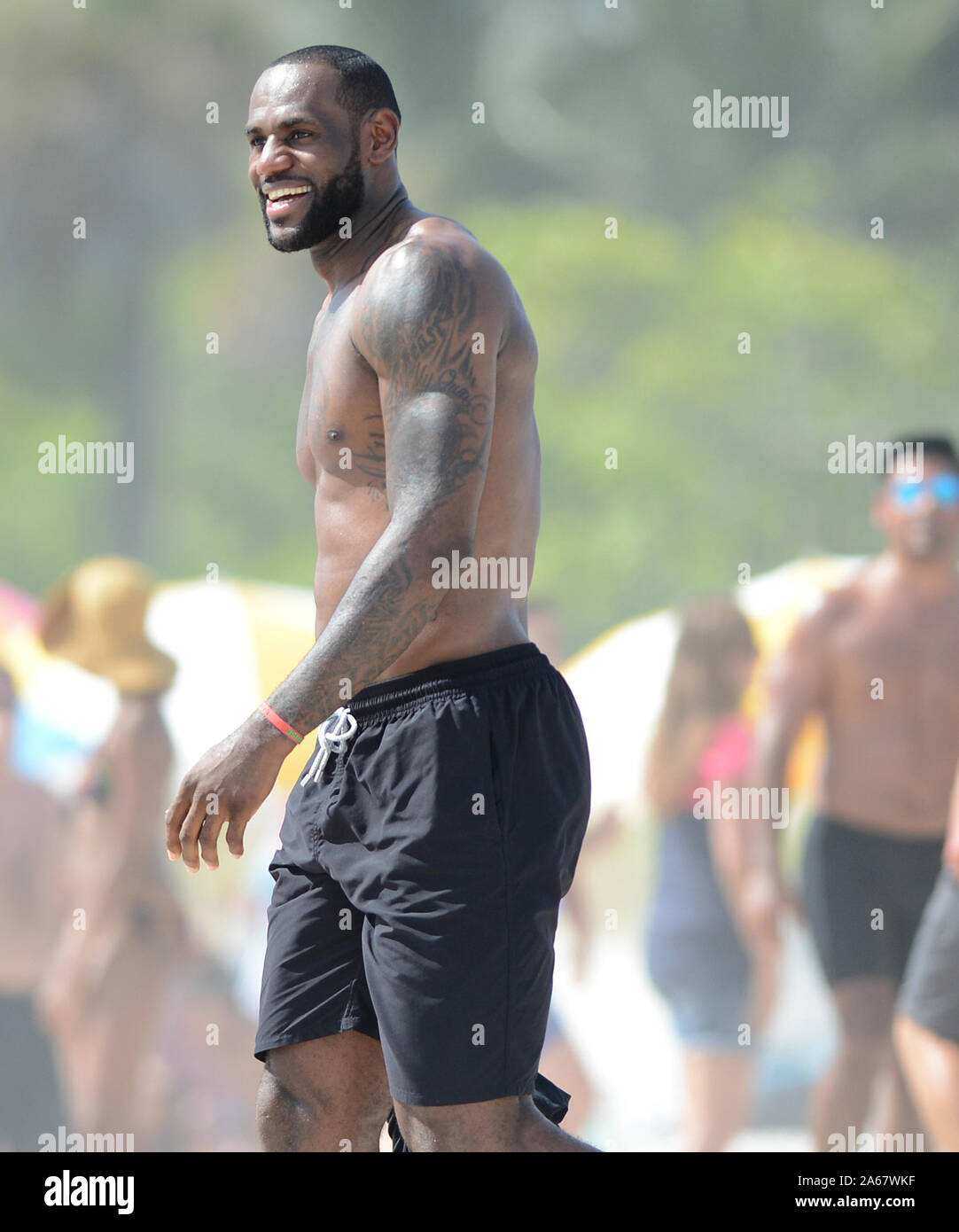 MIAMI BEACH, FL - AUGUST LeBron James showed on location in Miami Beach for a Nike commercial. The NBA champion hopped on bicycle and rode around the Ocean