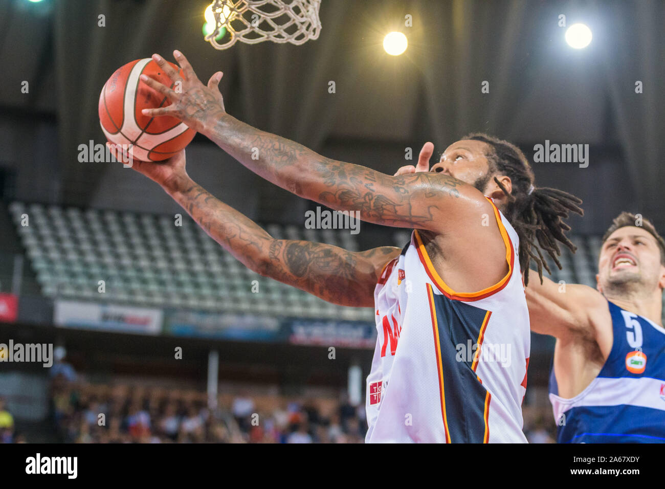 davon jefferson (virtus roma) in action during Virtus Roma vs Fortitudo Bologna, Roma, Italy, 20 Oct 2019, Basketball Italian Basketball A Serie  Cham Stock Photo