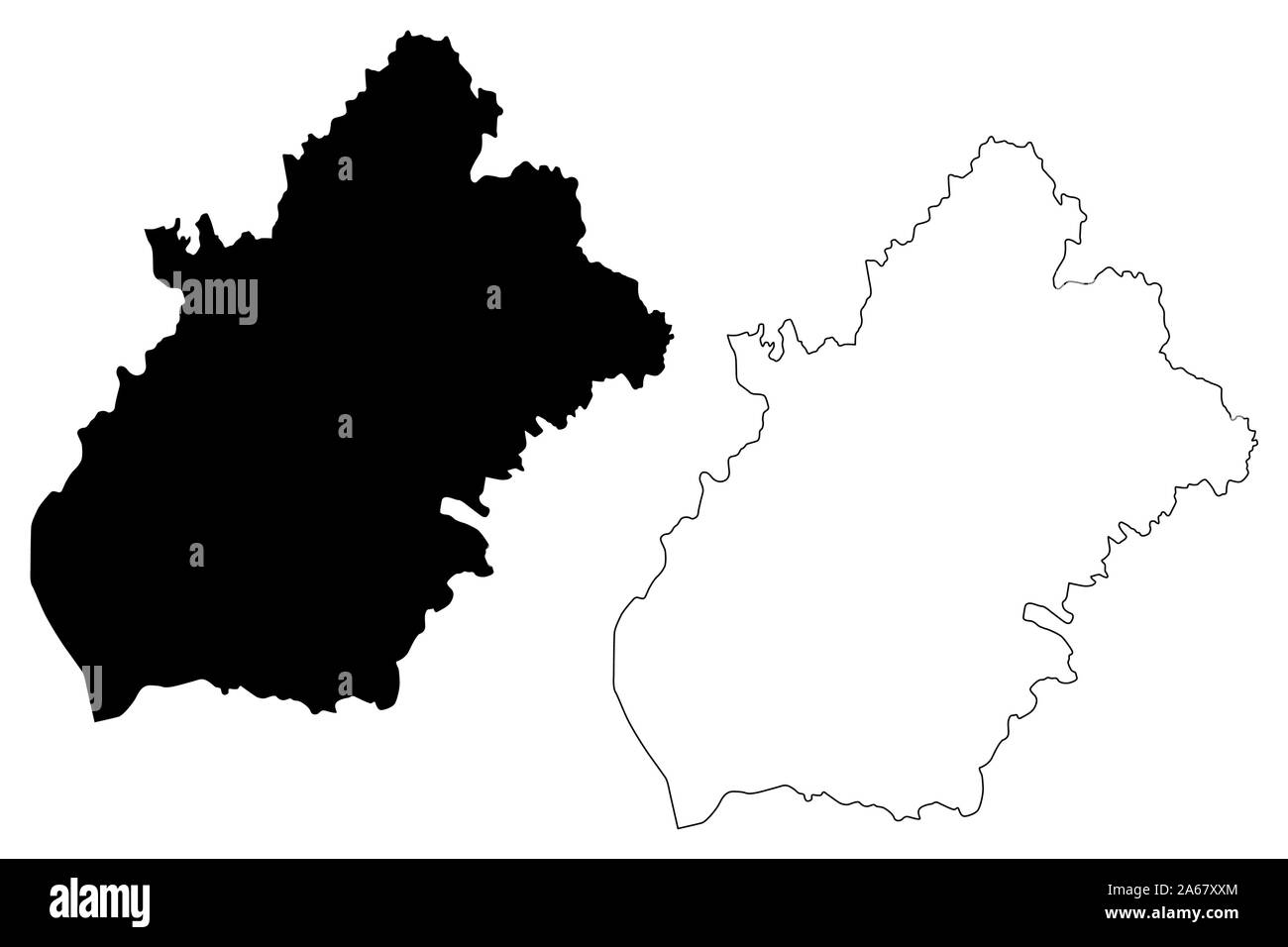 Longford County Council (Republic of Ireland, Counties of Ireland) map vector illustration, scribble sketch Longford map Stock Vector