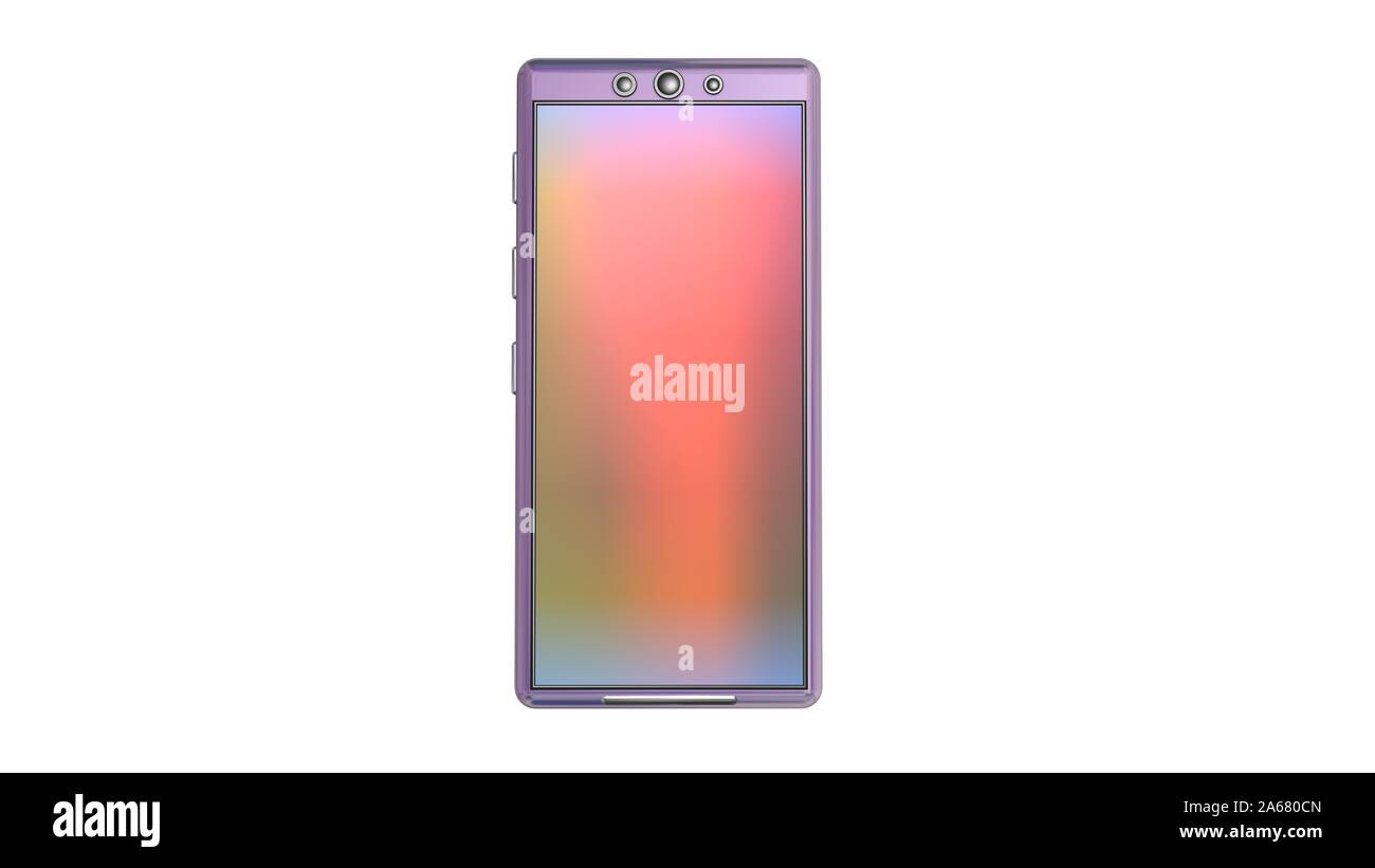 Smartphone Isolated on solid white background . 3d rendering Stock ...