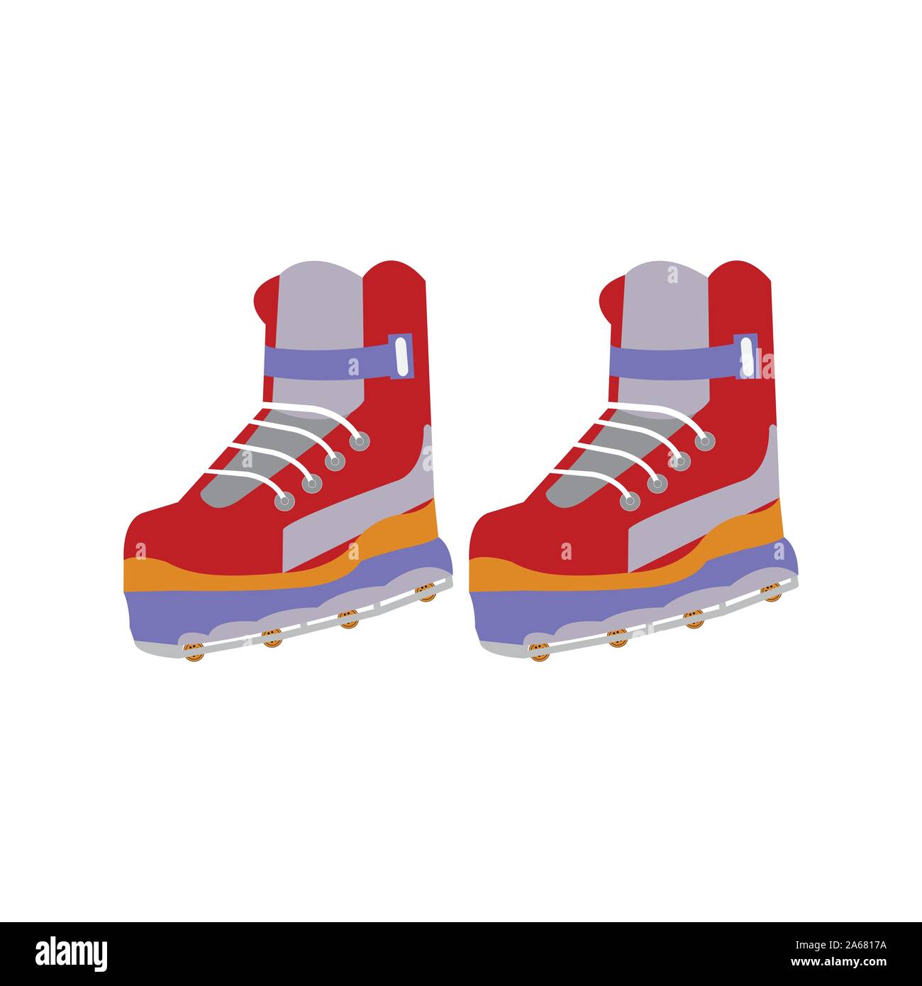 Red and grey strap on ice skates Stock Vector Image & Art Alamy