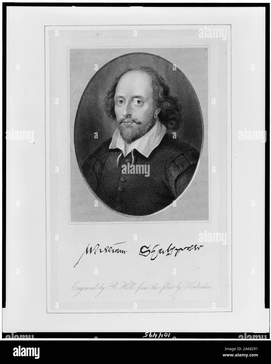 William Shakespeare / engraved by B. Holl from the print by Houbraken. Stock Photo