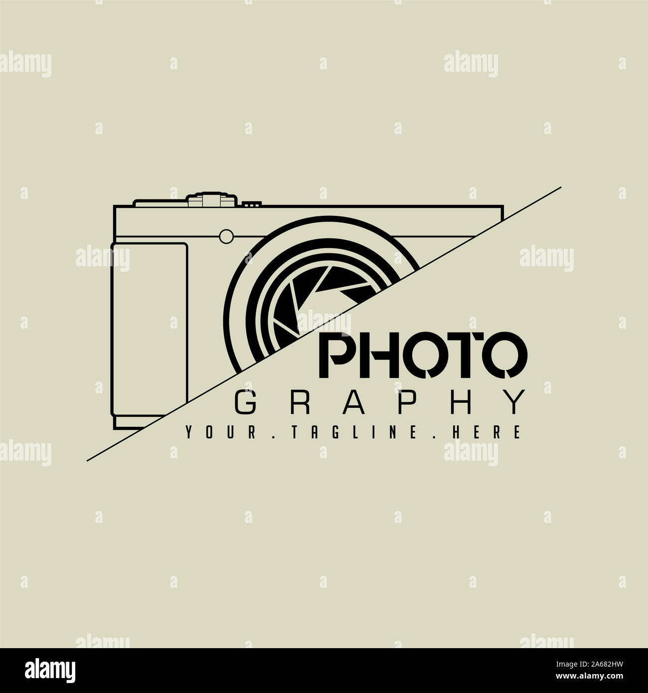 Pocket Camera Photography Line art logo icon vector Stock Photo