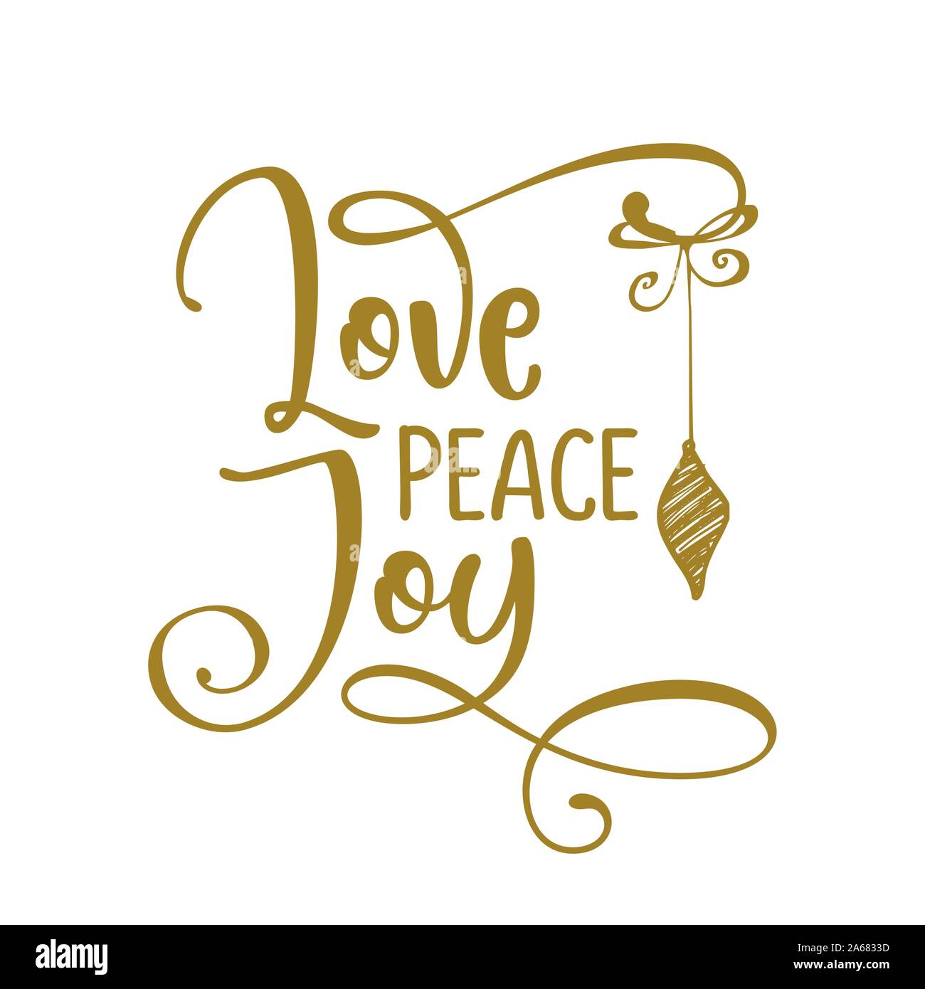 Love Peace Joy - Greeting card text - Calligraphy phrase for ...