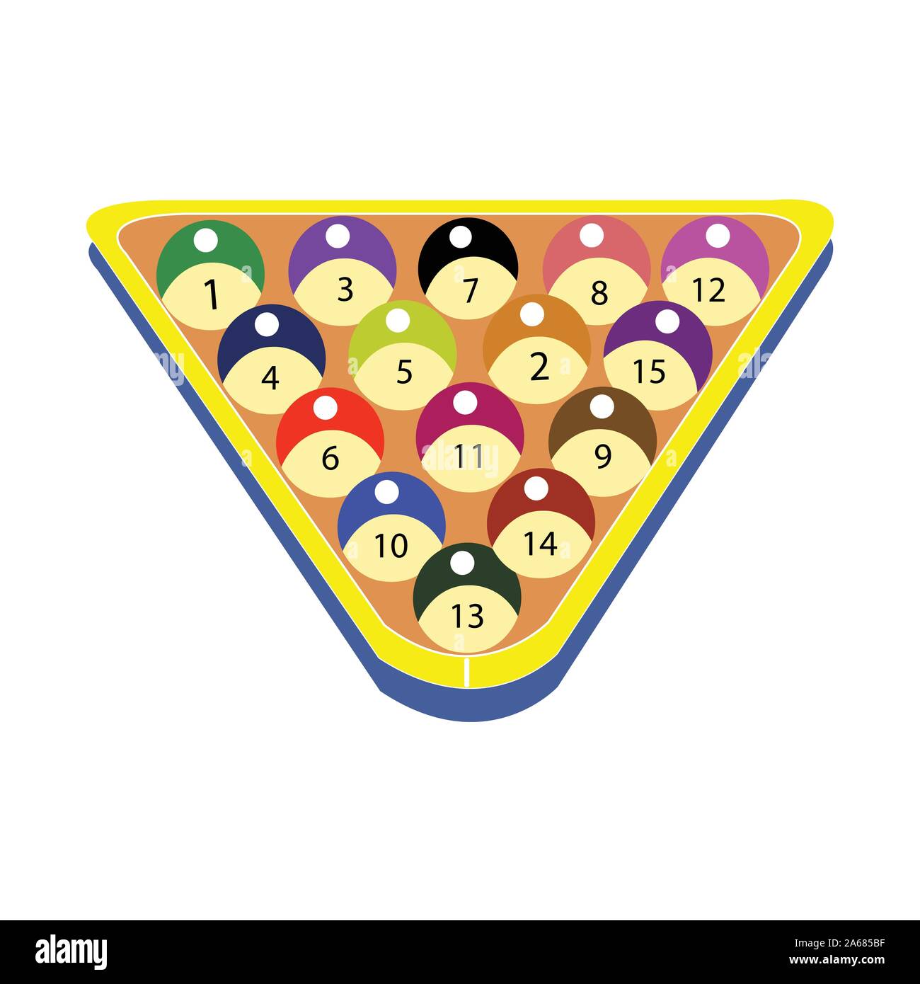 Isolated pool balls in a triangle on white Stock Vector Image & Art Alamy