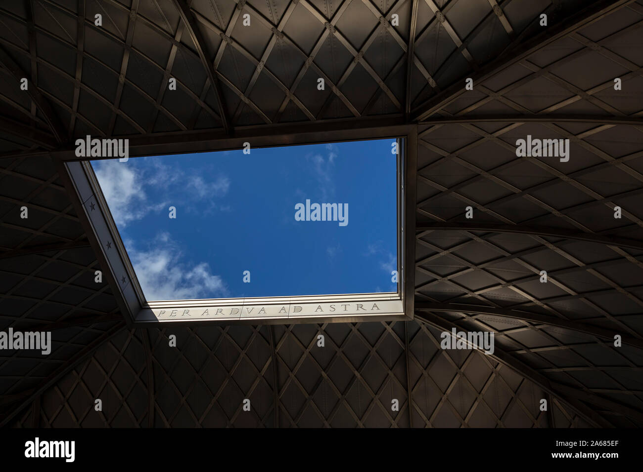 clouds through a roof skylight in london Stock Photo Alamy