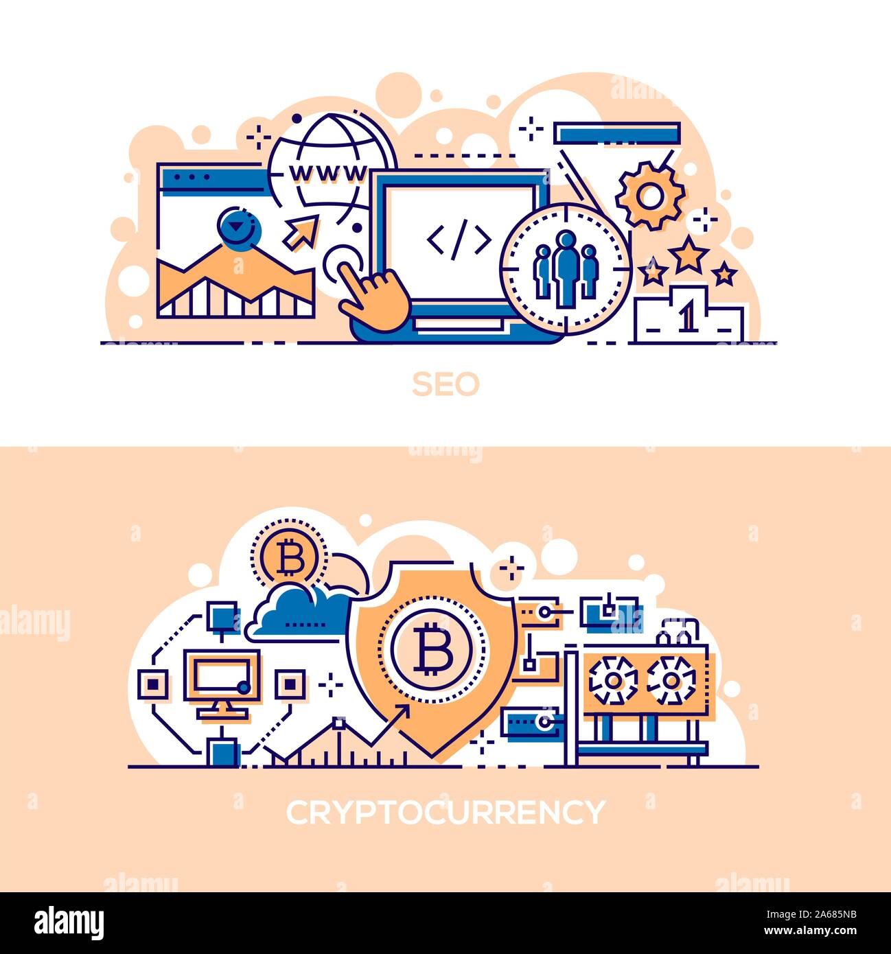 Cryptocurrency banner hi-res stock photography and images - Alamy