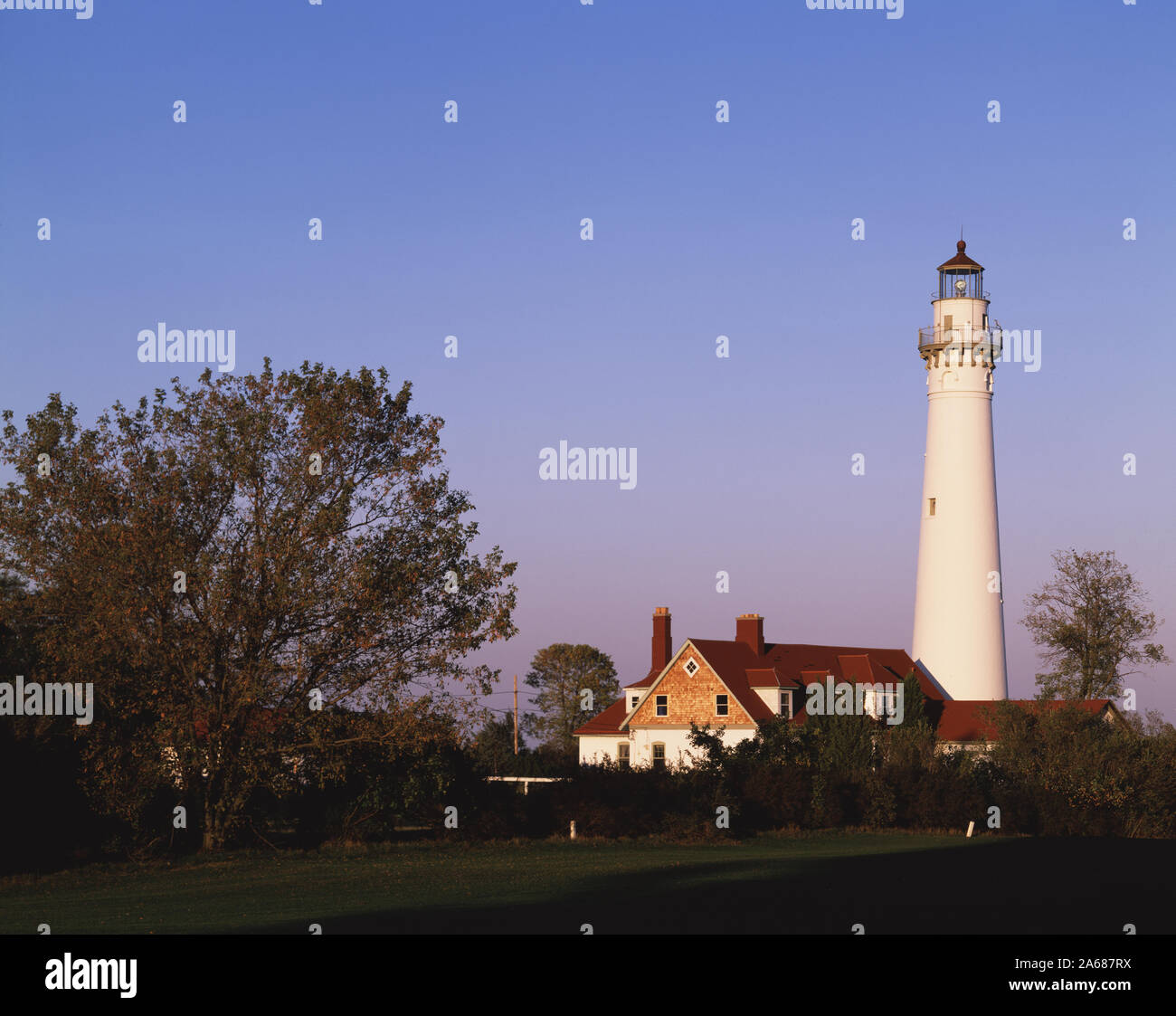 Windpoint Lighthouse in Racine, Wisconsin Stock Photo - Alamy