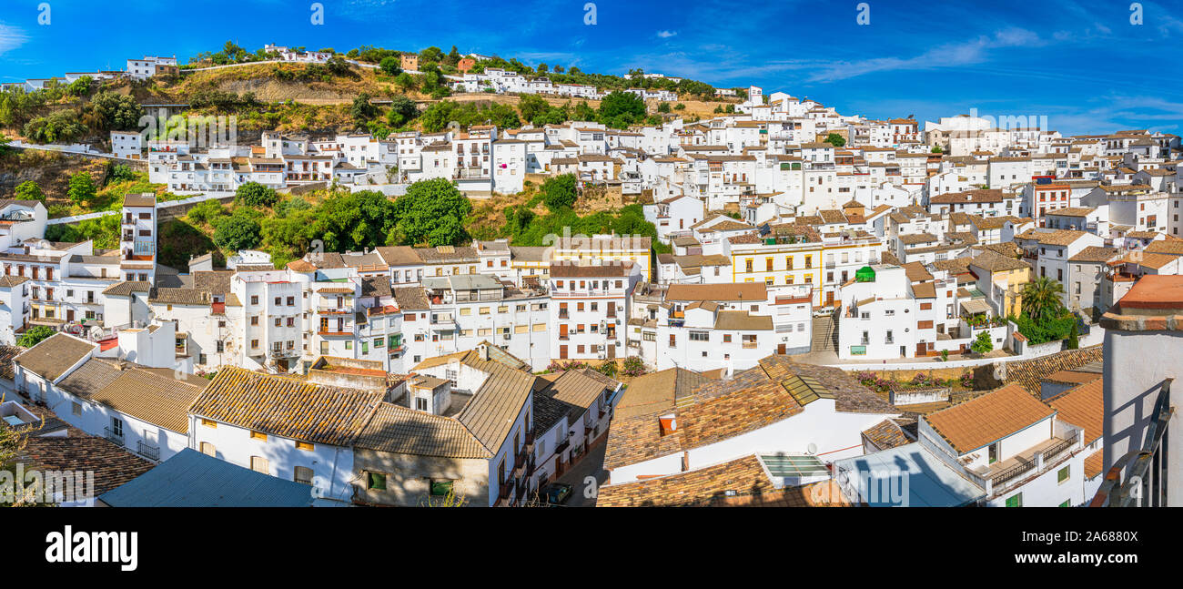 The beautiful village of Setenil de las Bodegas on a sunny summer morning. Provice of Cadiz, Andalusia, Spain. Stock Photo