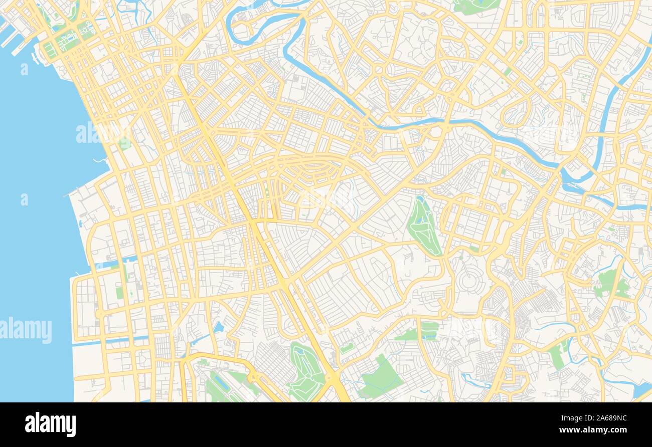 Makati City Map With Streets Printable Street Map Of Makati, Philippines. Map Template For Business Use  Stock Vector Image & Art - Alamy