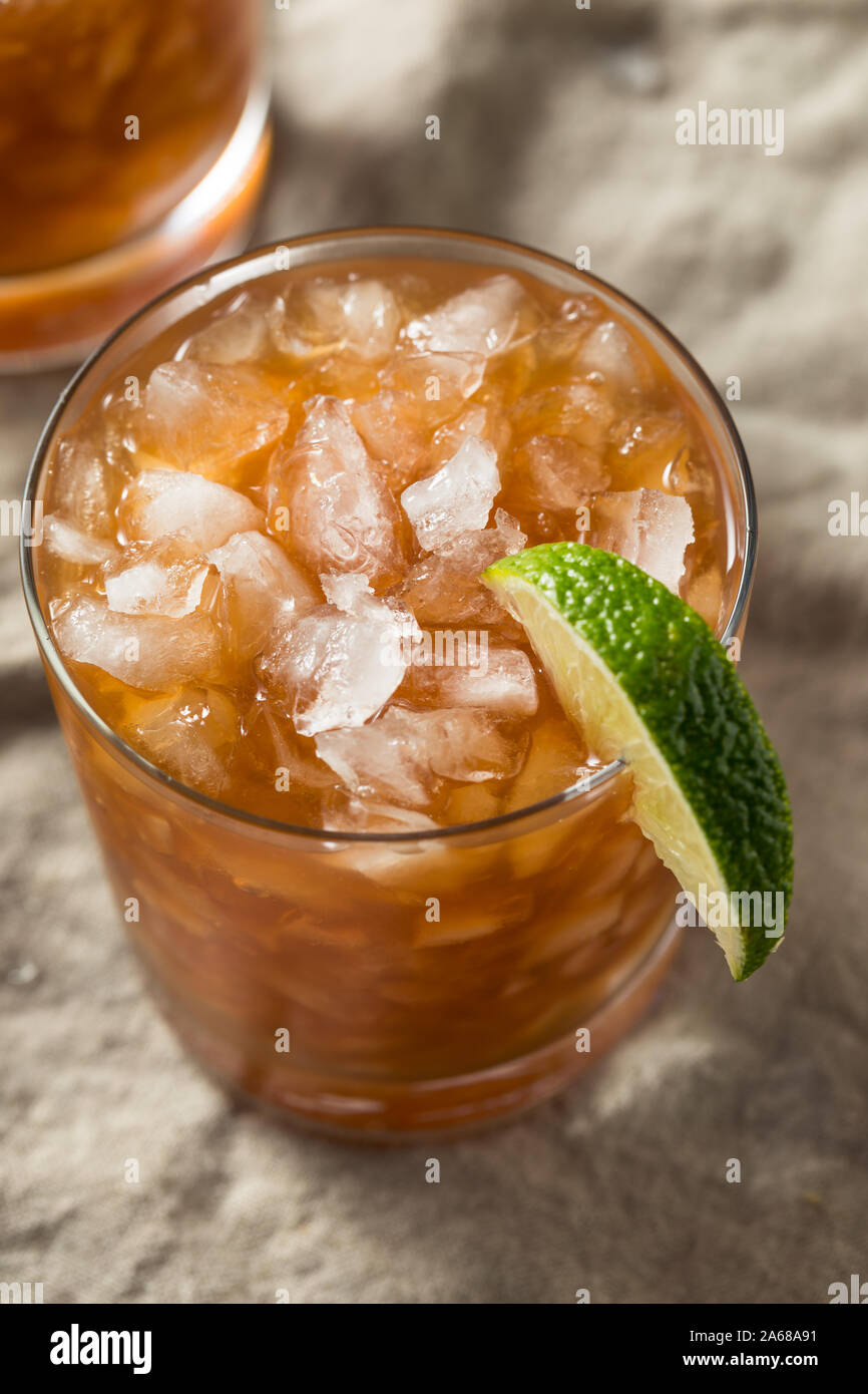 Homemade Rum Corn and Oil Cocktail with Lime Stock Photo Alamy