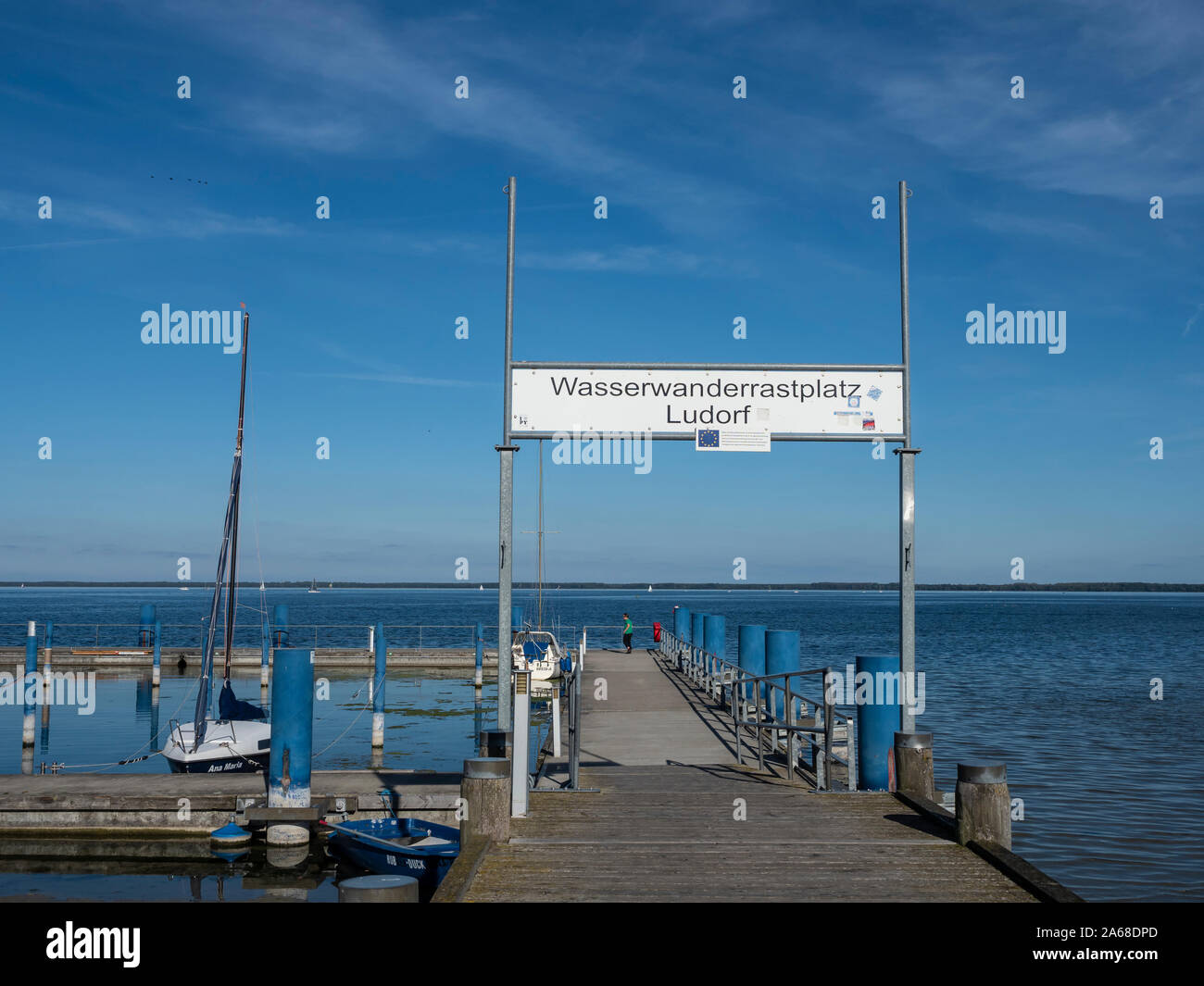 Marina at Ludorf, Wasserwanderplatz Ludorf, Mecklenburg-Vorpommern, Germany. Stock Photo