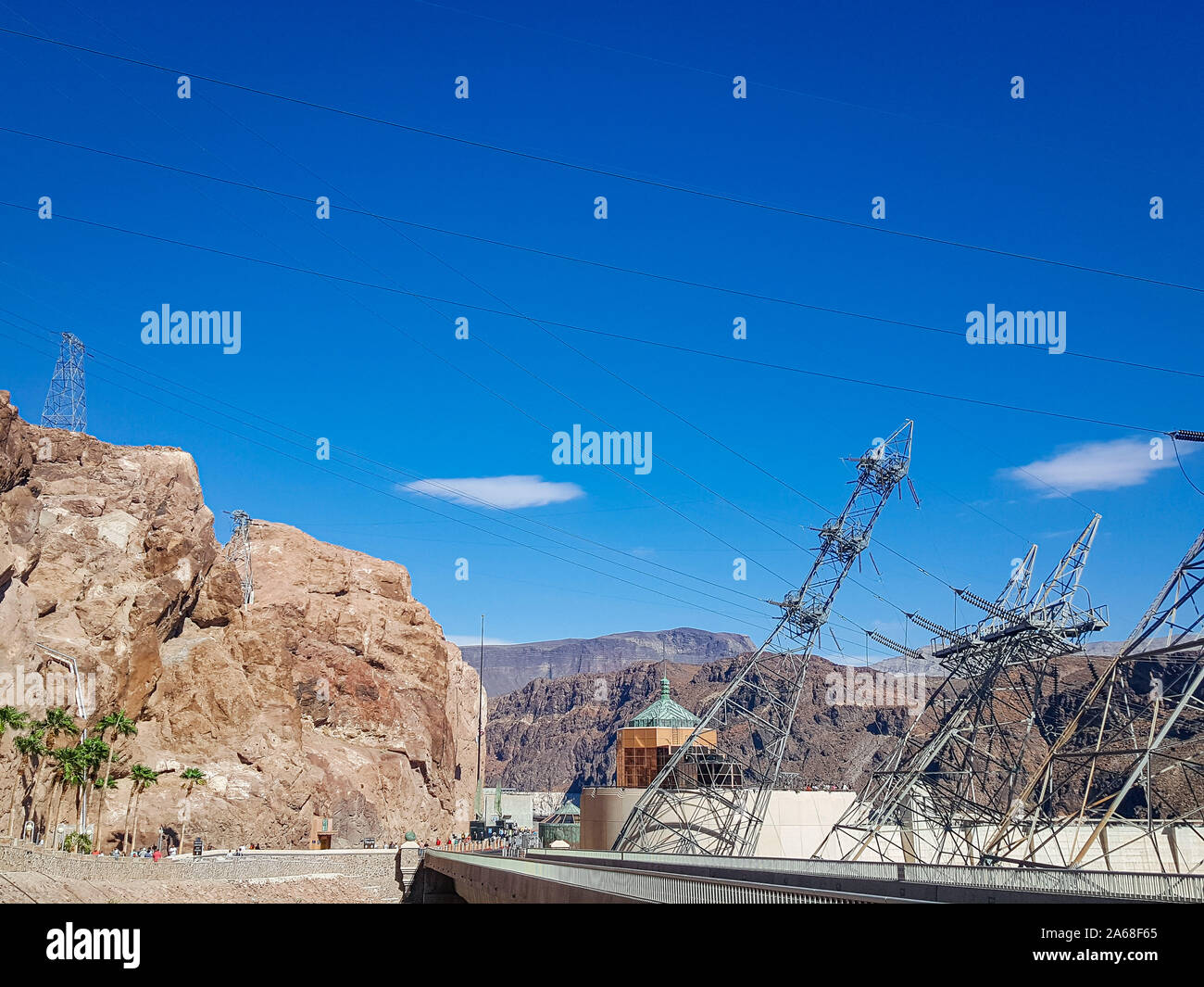 Hoover Dam reservoir. Hoover Dam in United States. Hydroelectric power
