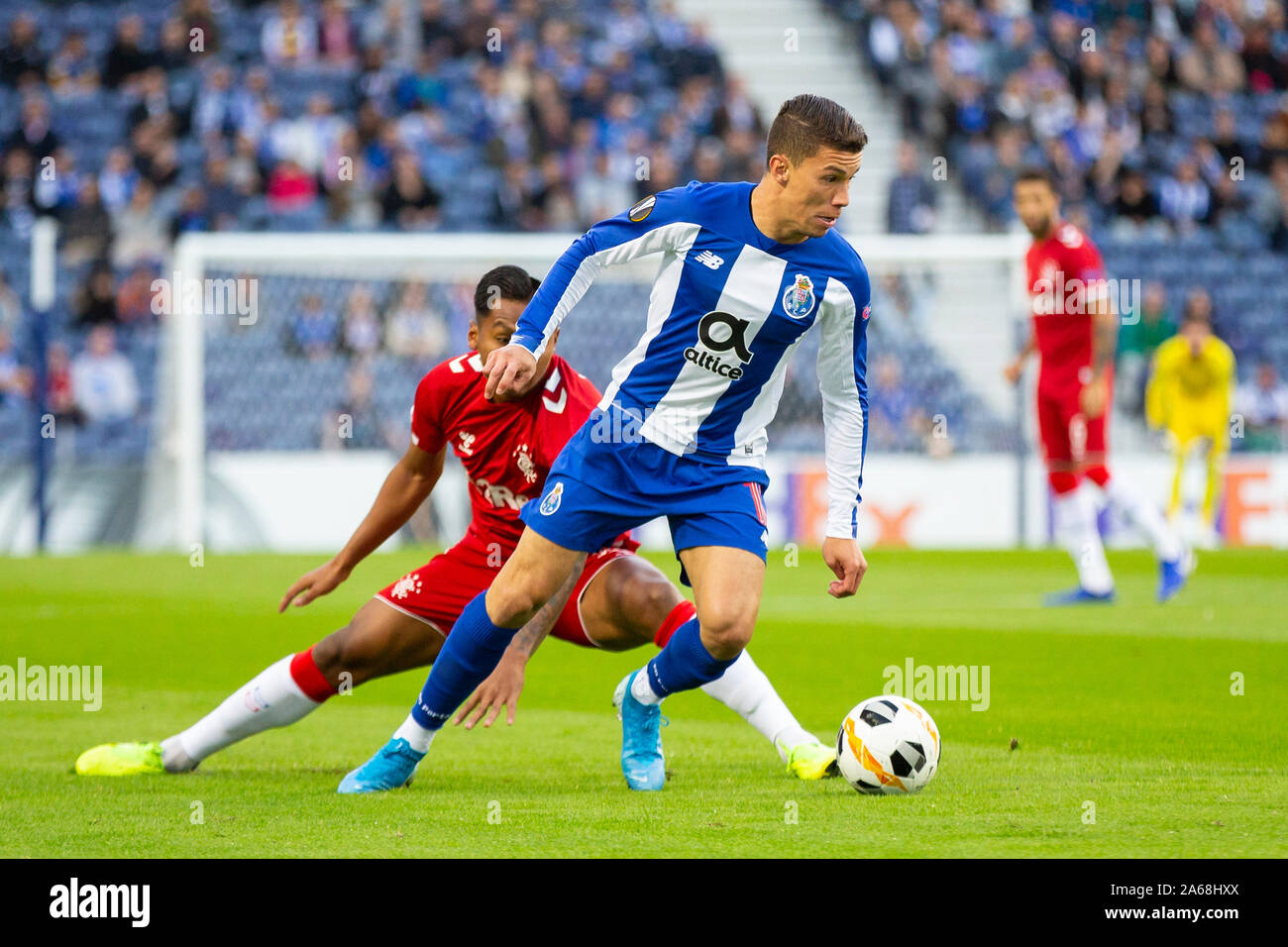 FC Porto's player, Mateus Uribe seen in action during the UEFA Europa League match at Dragon Stadium. (Final score: FC Porto 1:1 Rangers) Stock Photo