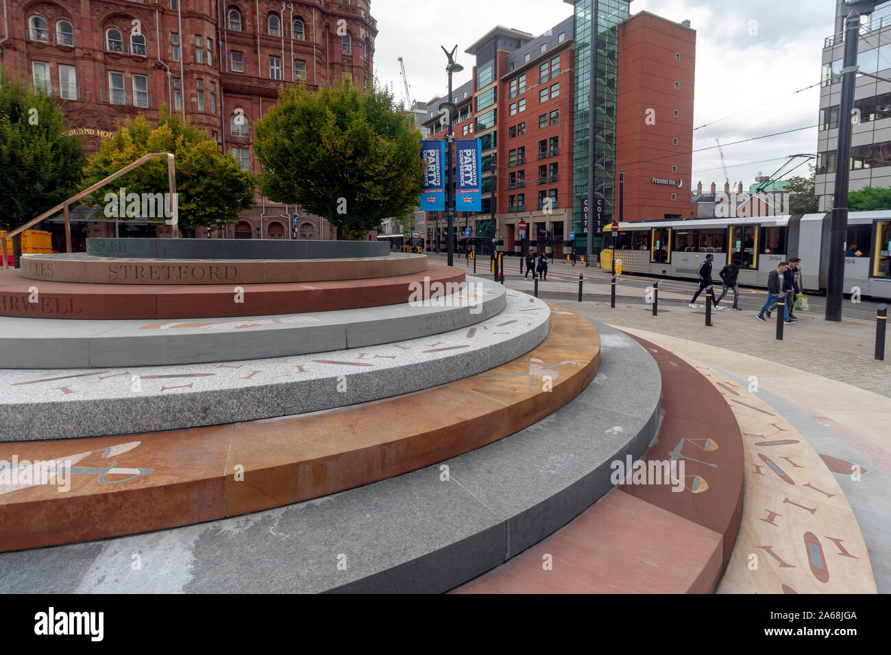 Toposcope on the Peterloo Monument Stock Photo