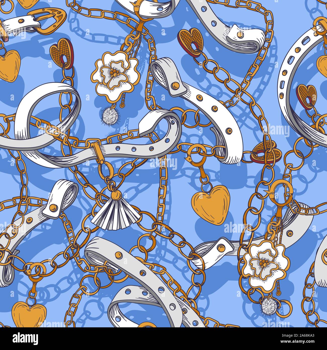 Seamless pattern with belt and chain. Vector Stock Vector Image & Art ...