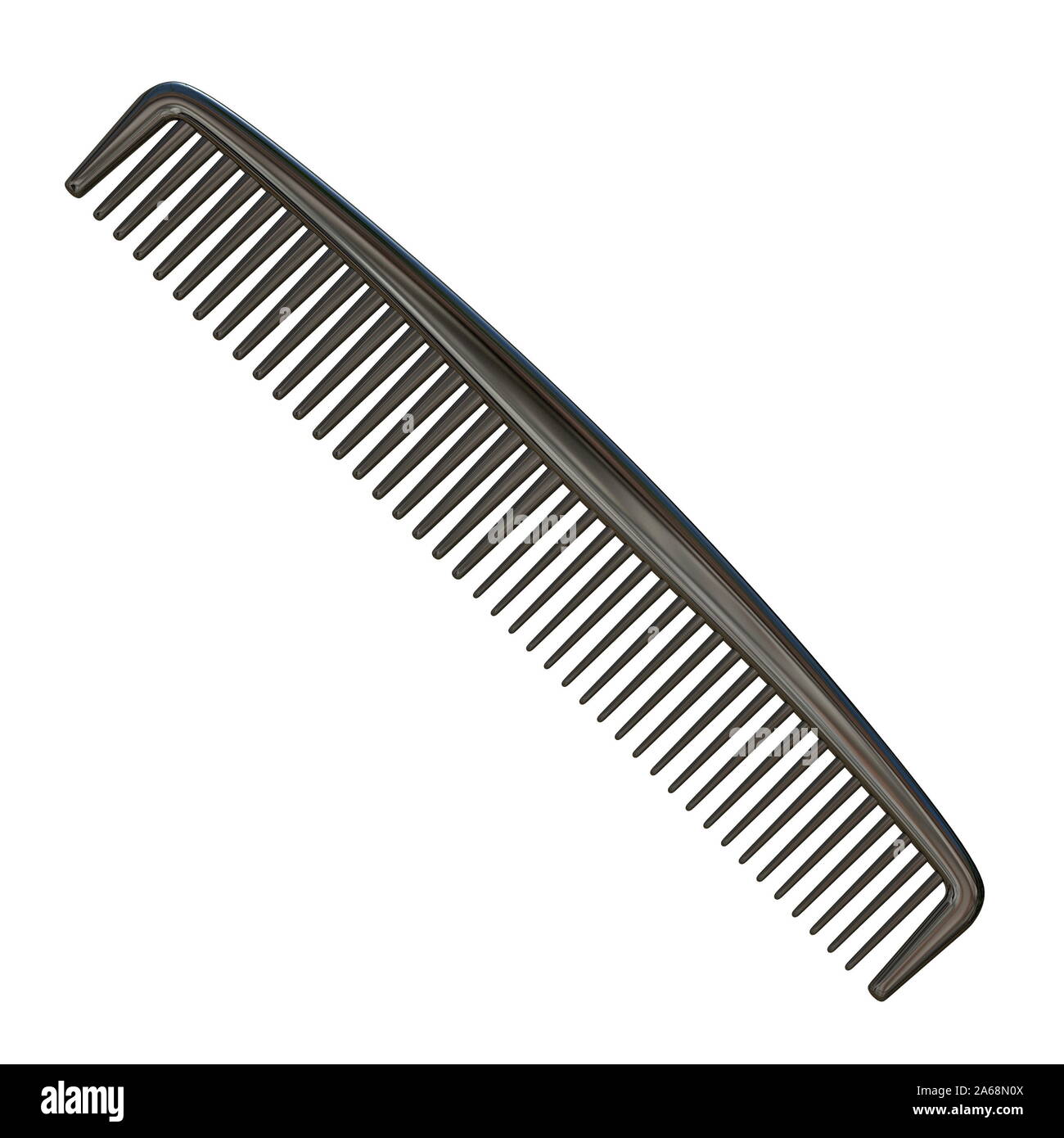Plastic comb 3D render illustration isolated on white background Stock