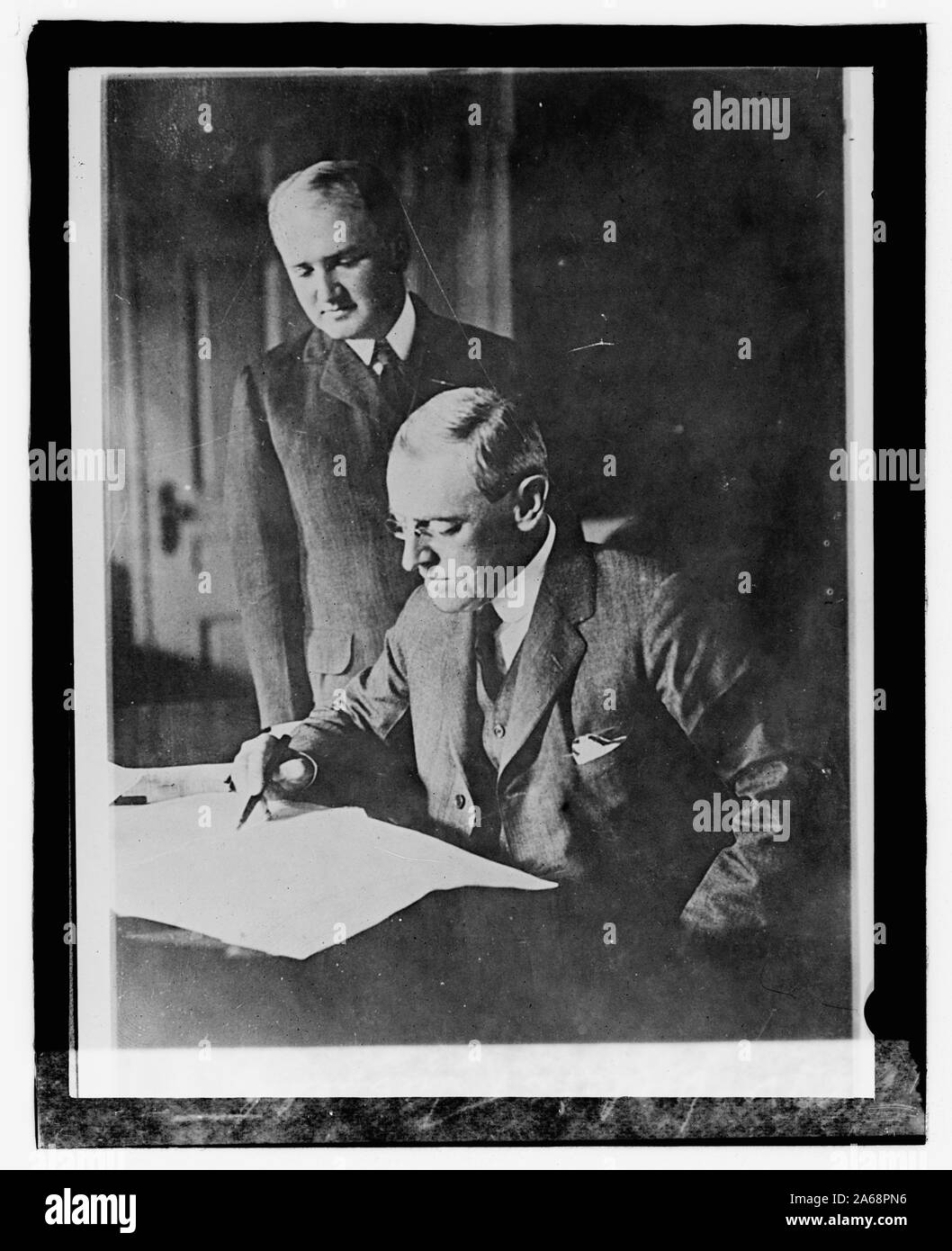Woodrow Wilson, right, with personal secretary Joseph Joe Patrick Tumulty Stock Photo