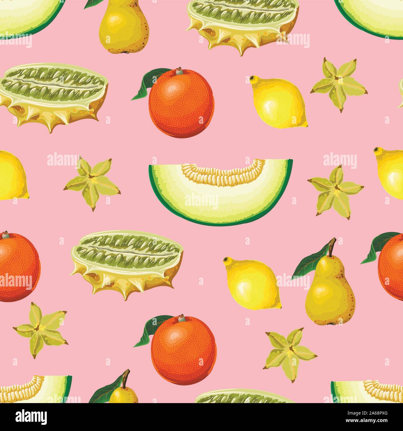 Seamless pattern with exotic fruits. Trendy print Stock Vector Image ...