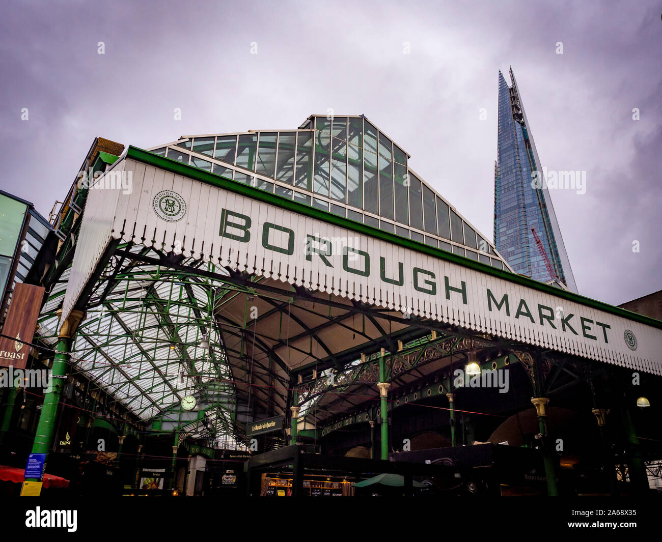 Borough Market entrance, London, UK. Stock Photo