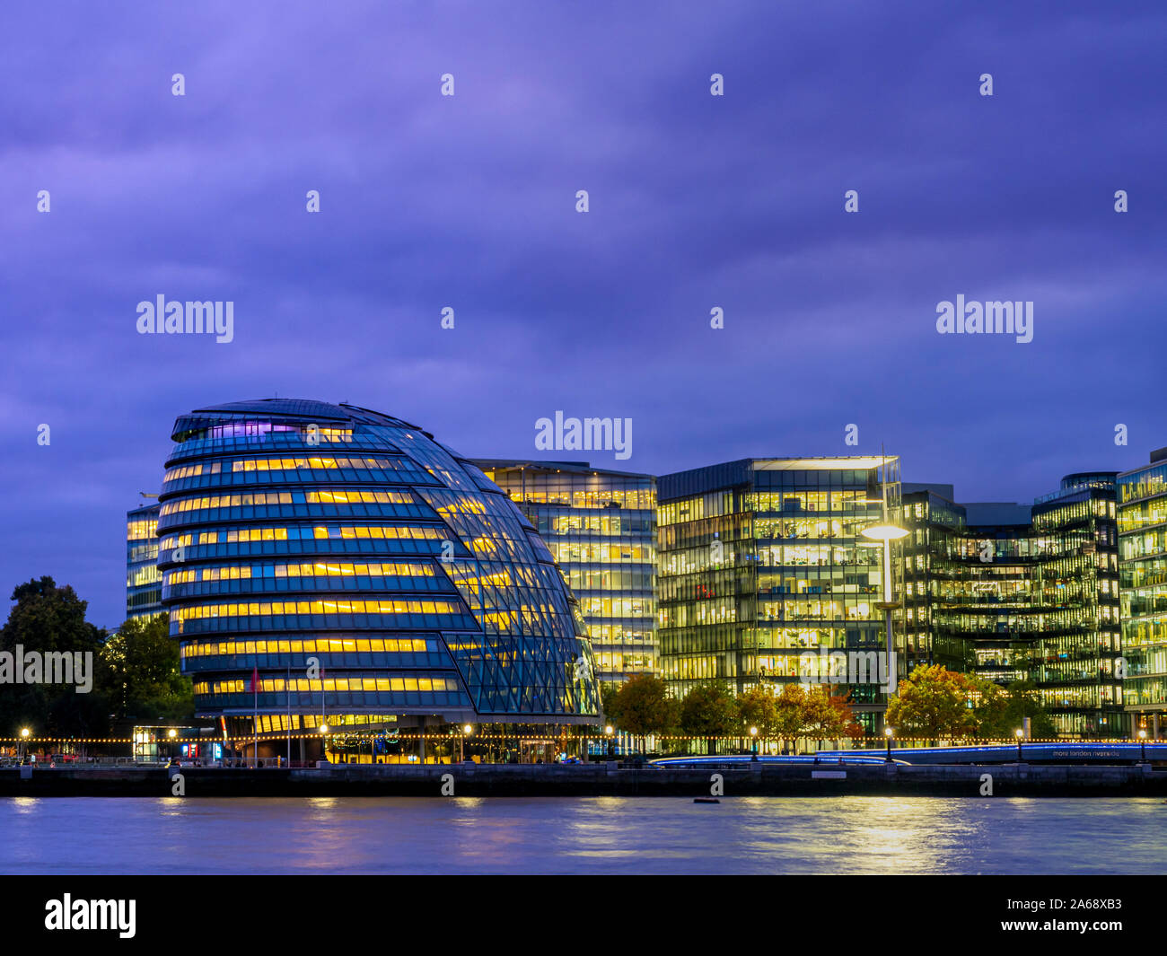 City Hall at dusk, London, UK. Stock Photo