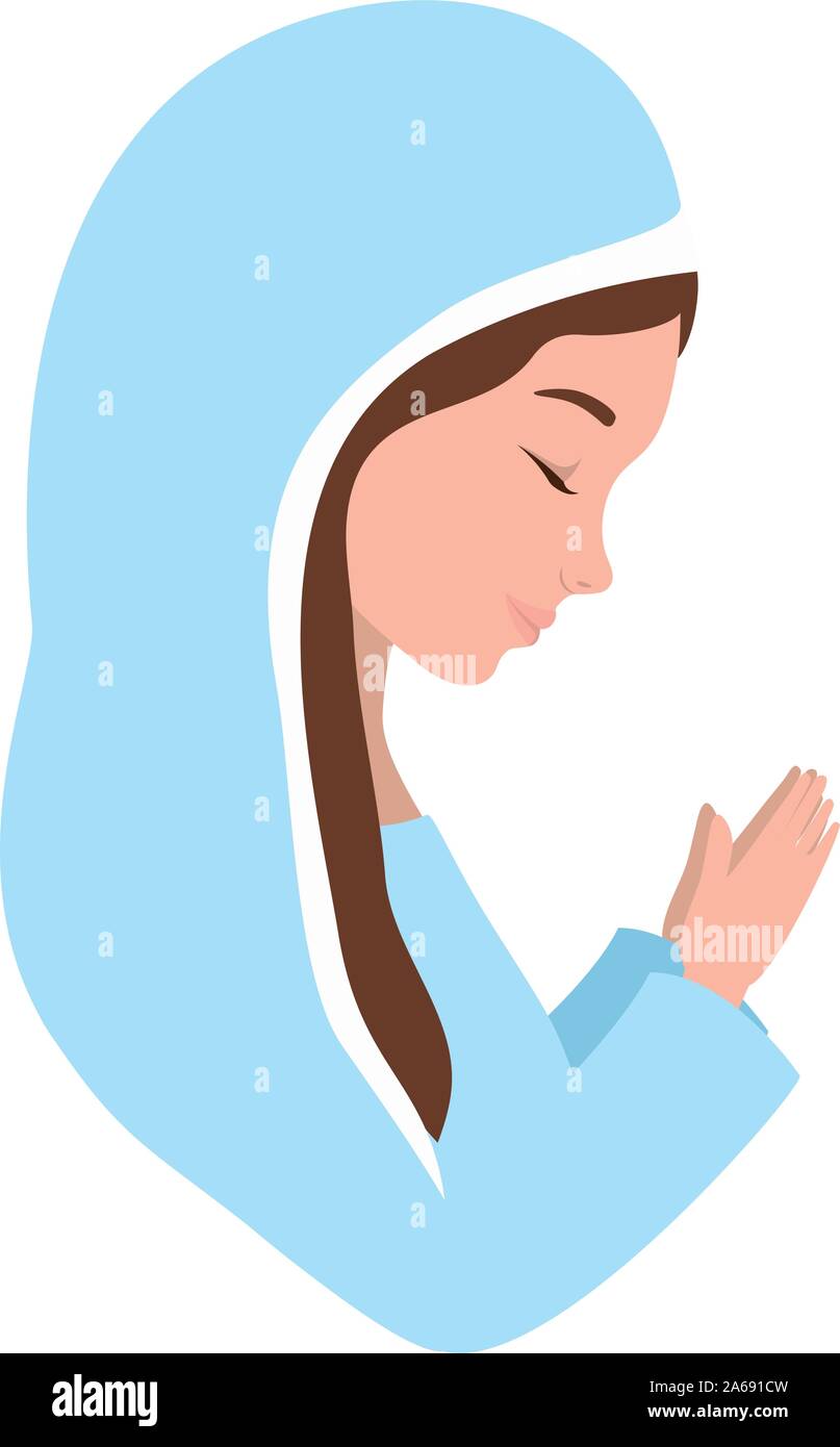 cute mary virgin manger characters Stock Vector
