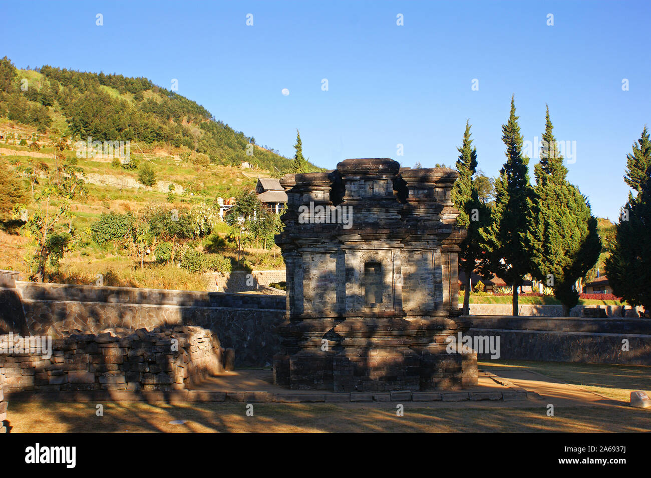 Candi Arjuna Temple, Dieng Plateau, Wonosobo, Central Java, Indonesia Stock Photo